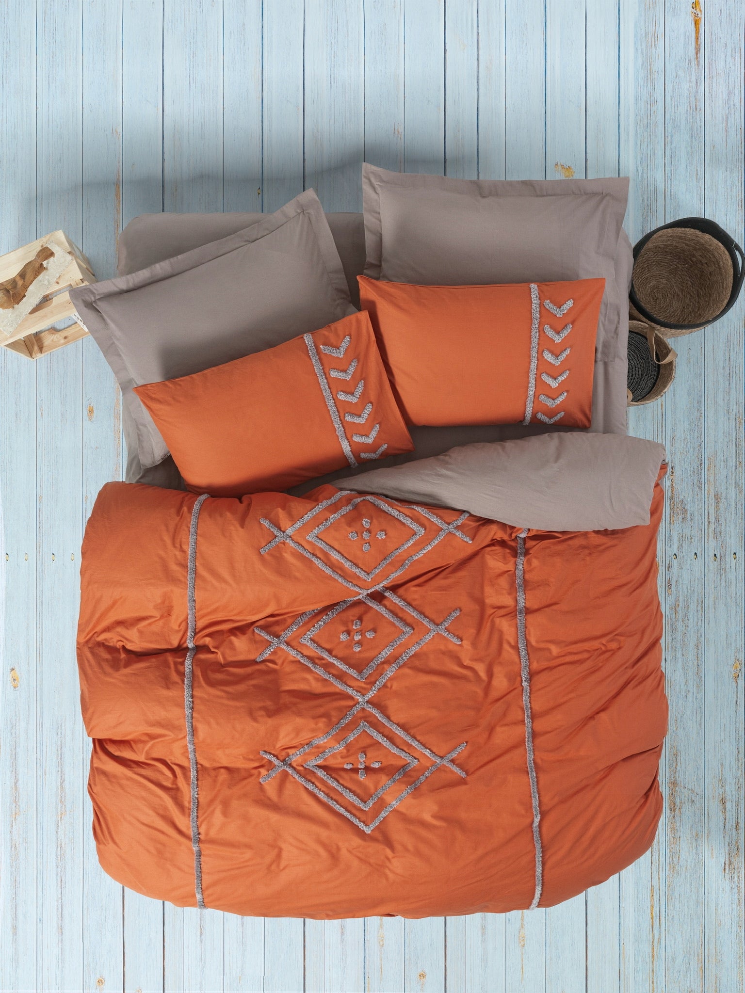 BEDDING 200x220 100% COTTON RANFORCE LUXURY SHEET INCLUDED IN THE PRICE Packaging status original