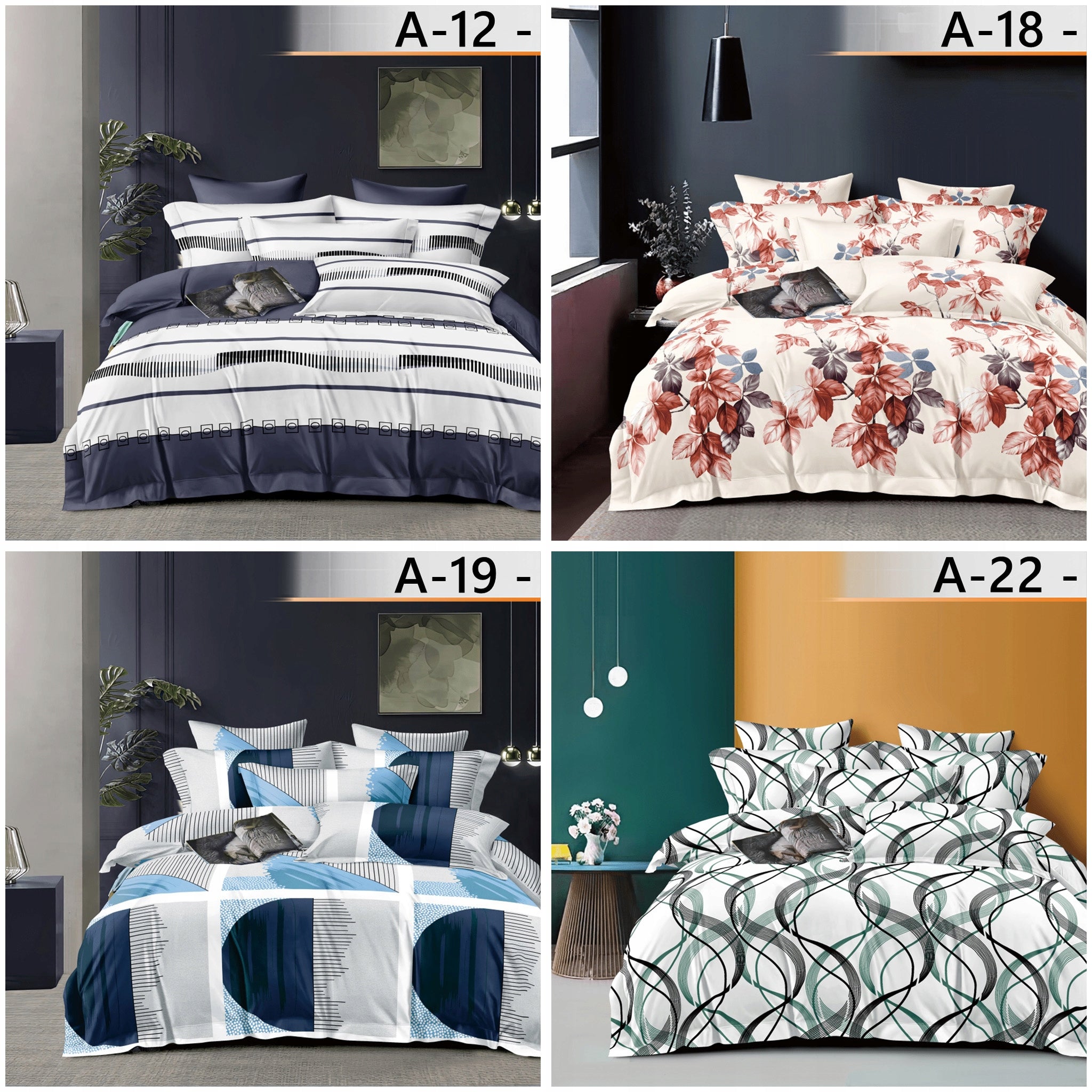 BEDDING 200x220 COTTON BEDDING SET + 2 PILLOWCASES SELECTION OF PATTERNS 3CZ Packaging status original