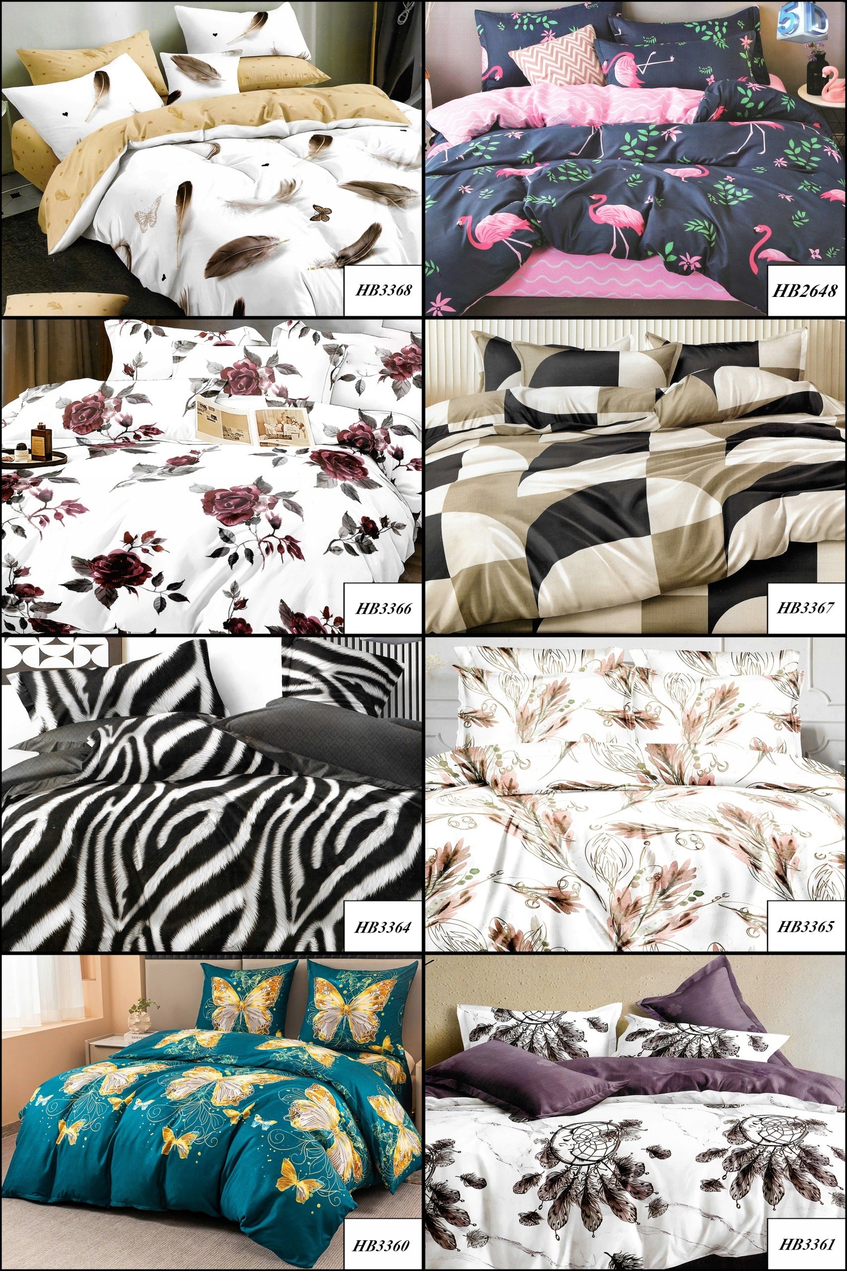 BEDDING COTTON SATIN 160x200 PILLOWCASES AUTUMN SET OF MANY PATTERNS Packaging status original