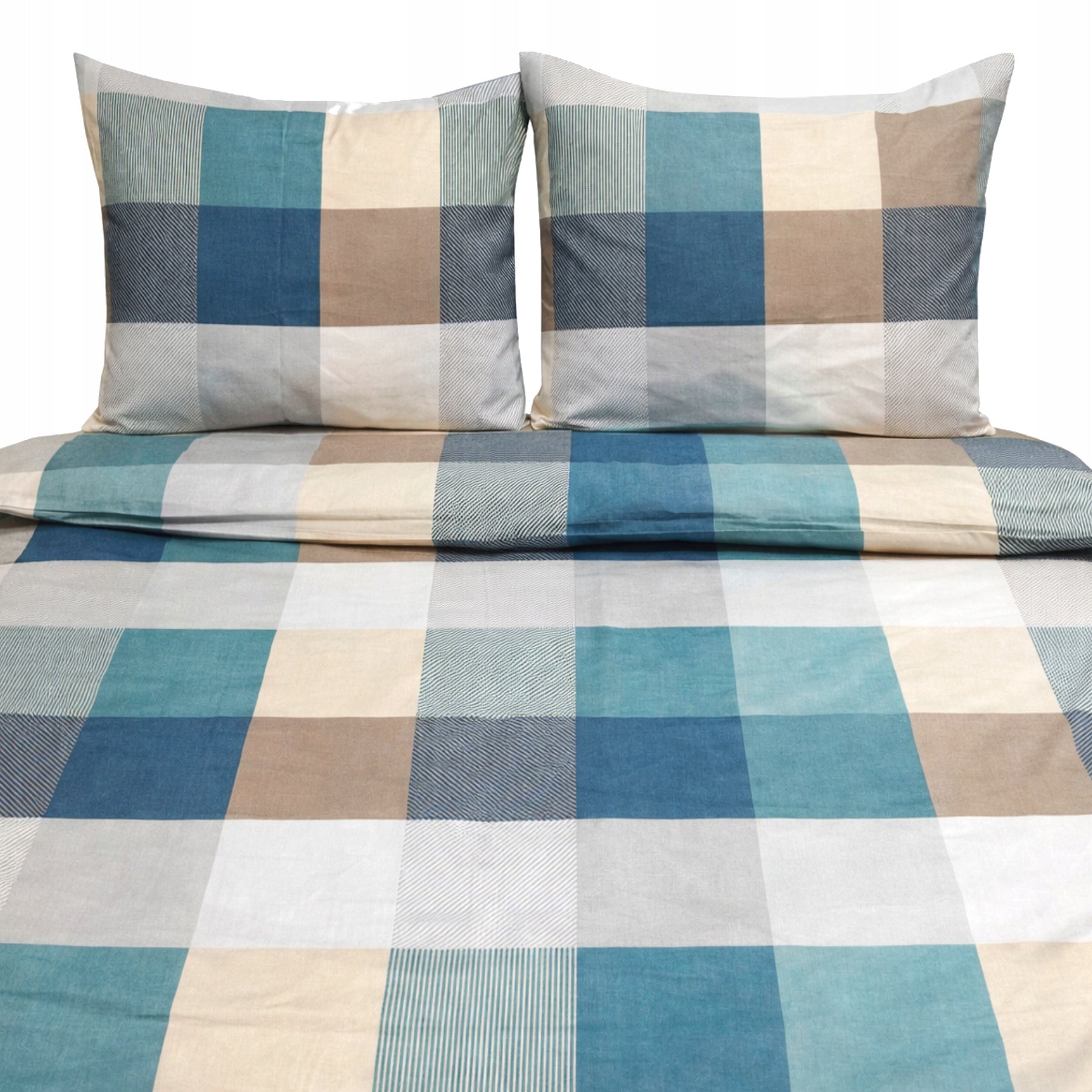 BEDDING SET 140x200 + 2x 70x80 COTTON BLUE GRATING COTTON T2003