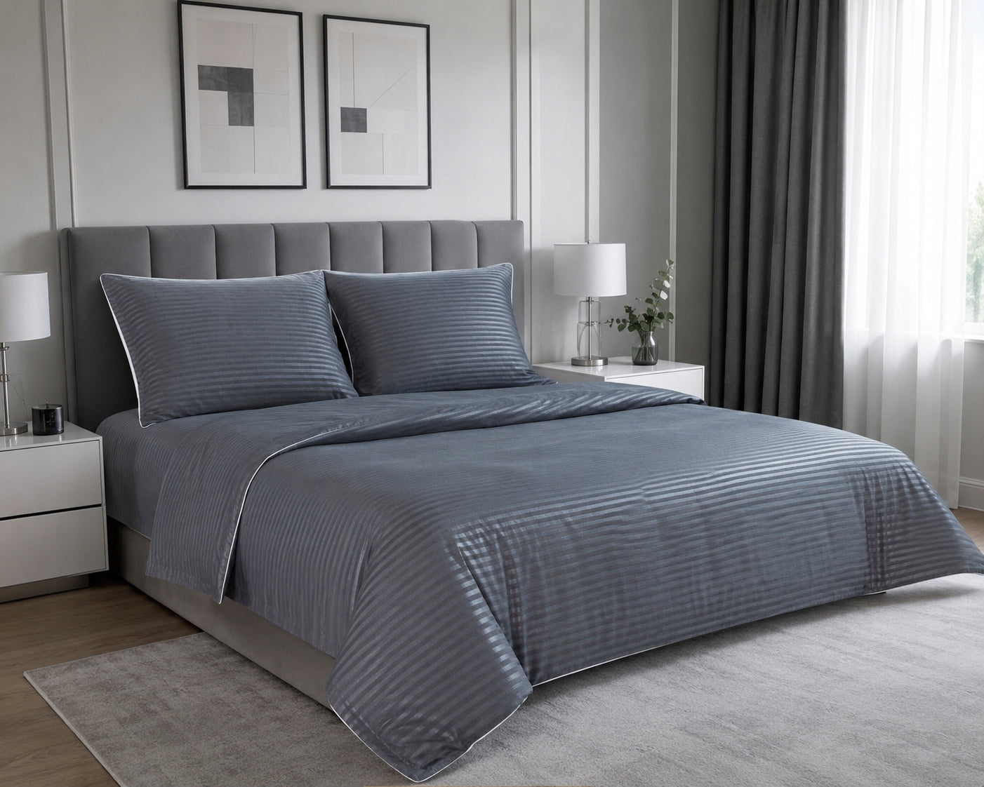BEDDING SET 160X200 DOUBLE SIDED 3 PIECE Cotton Satin 100%