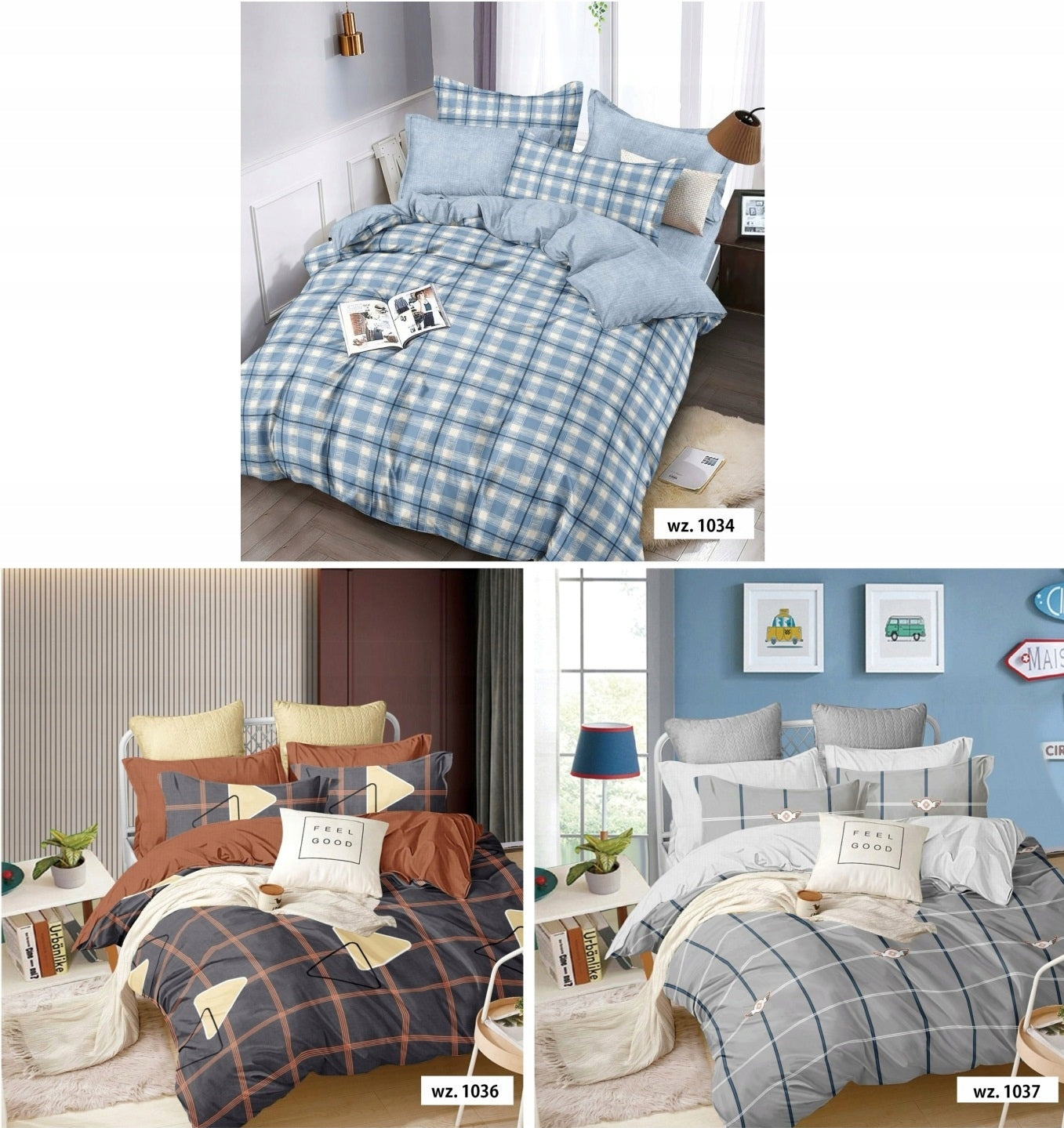 BEDDING SET 160x200 2 PILLOWCASES PATTERNS DOUBLE-SIDED SATIN COLORS 5D LUX Comforter cover width 160 cm
