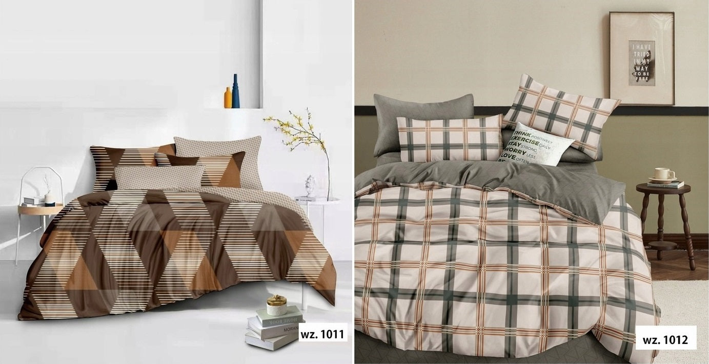 BEDDING SET 160x200 2 PILLOWCASES PATTERNS DOUBLE-SIDED SATIN COLORS 5D LUX Manufacturer code POŚCIEL 5D KOLOR SATYNA 160x200