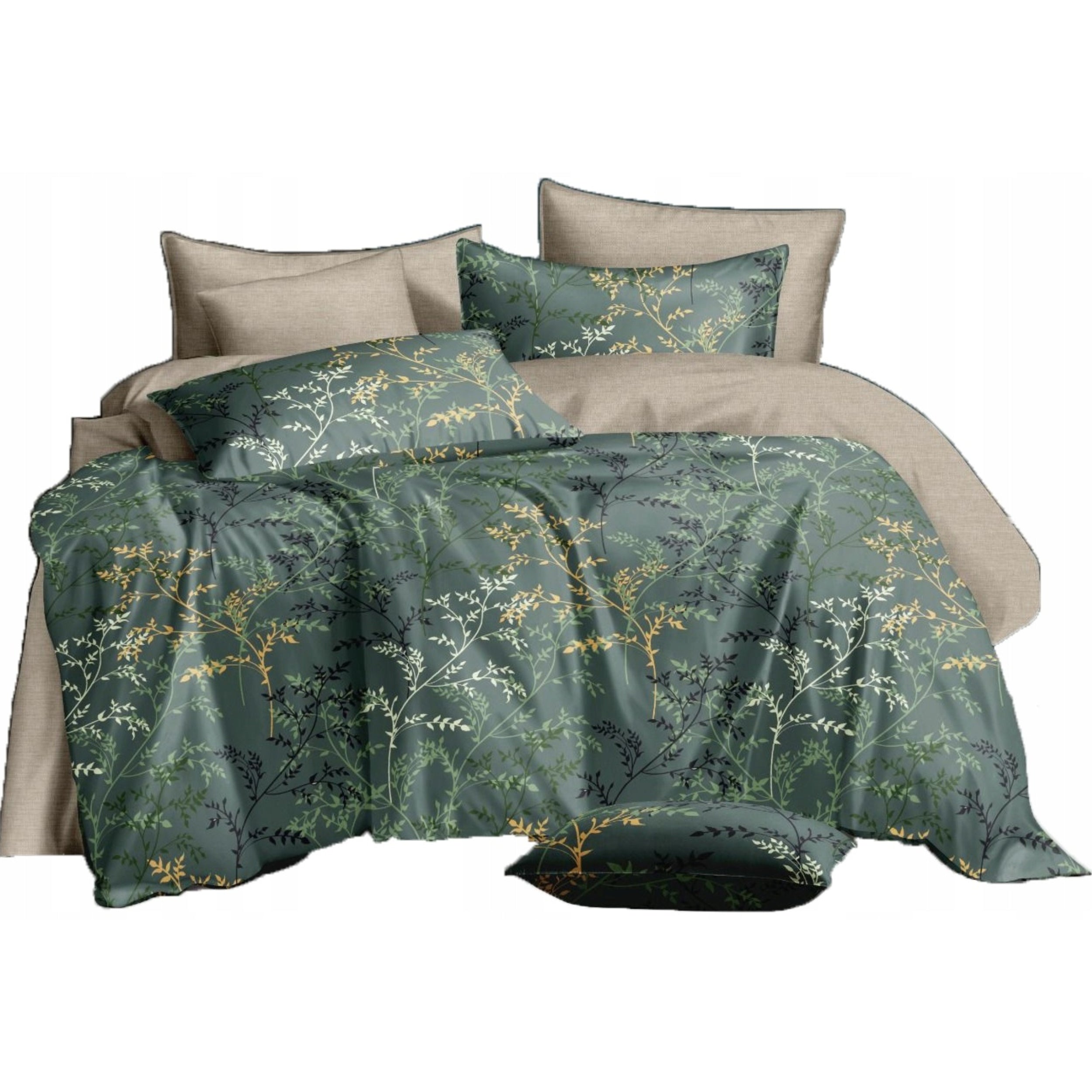 BEDDING SET 160x200 2 PILLOWCASES PATTERNS DOUBLE-SIDED SATIN COLORS 5D LUX