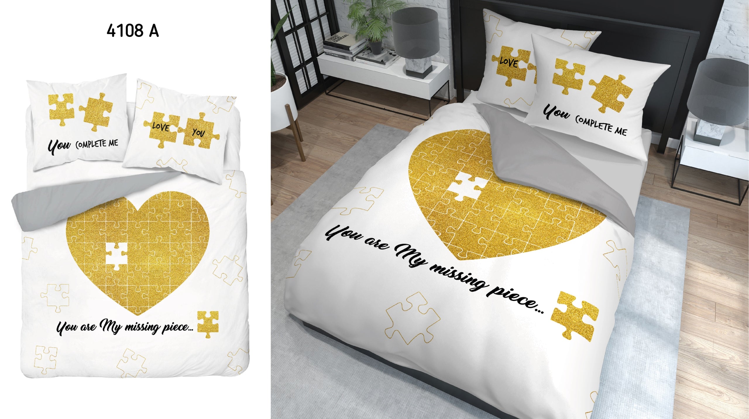 BEDDING SET 200x220 DUTCH BEDDING 100% COTTON VALENTINE'S HEART EAN (GTIN) 5901685692878