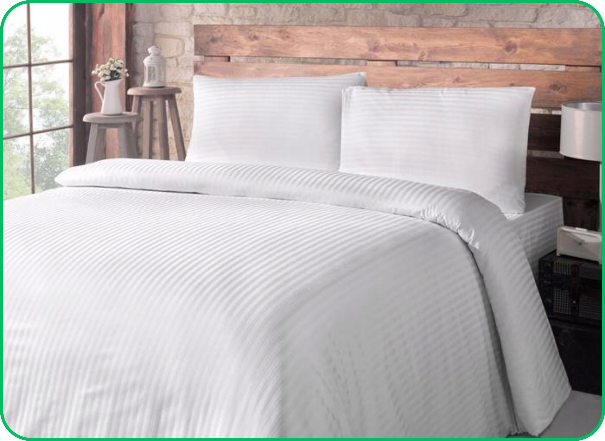 BEDDING WHITE HOTEL HOUSE SPA 200x220 STRIPES 1CM DAMASK MICROFIBER Manufacturer code 5906516409632