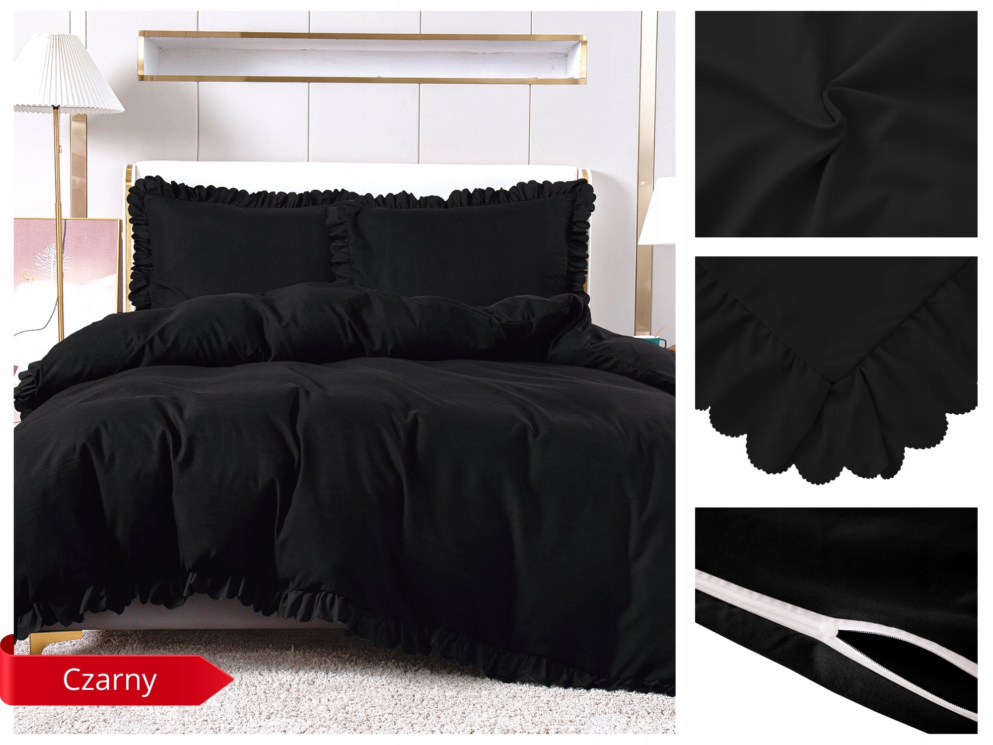BEDDING WITH FRILL 140x200 + PILLOWCASE 70x80 BEDDING SET WITH FRILL Packaging status original