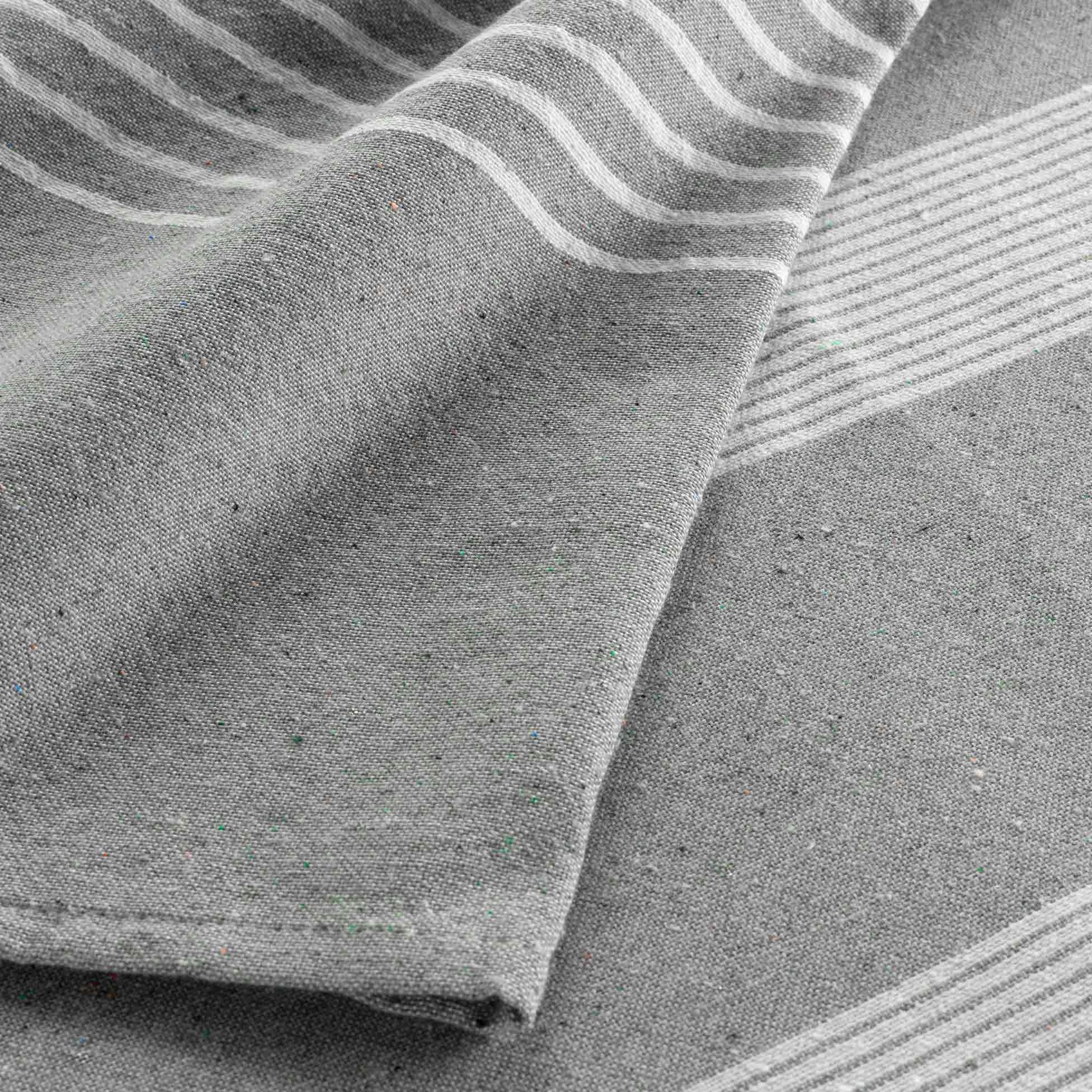 BEDSPREAD COUCH COTTON STRIPED BLANKET GREY 180 x 220 cm Length 220 cm