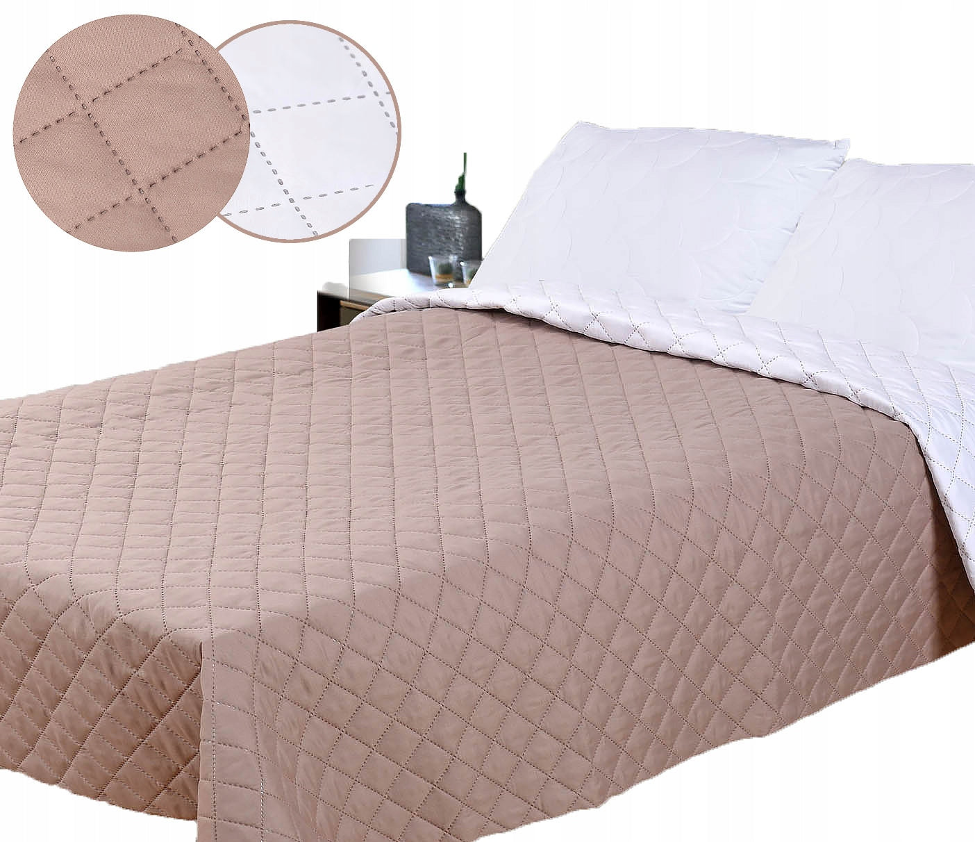 BEDSPREAD COUCH Double Sided Slipper QUILTED Ultrasonic 200X220 PL