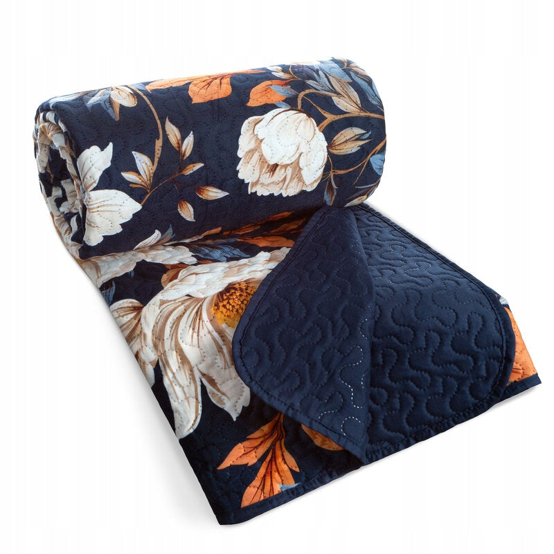 BEDSPREAD KAPA DECORATIVE FIORA 170X210 NAVY FLOWERS