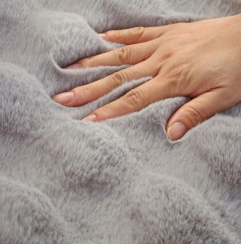 BEDSPREAD SOFA FLUFFY BLANKET 90x180cm GREY Manufacturer code 633812