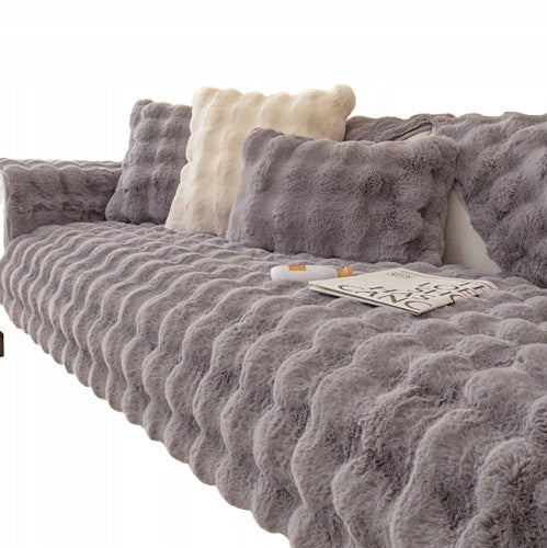 BEDSPREAD SOFA FLUFFY BLANKET 90x180cm GREY