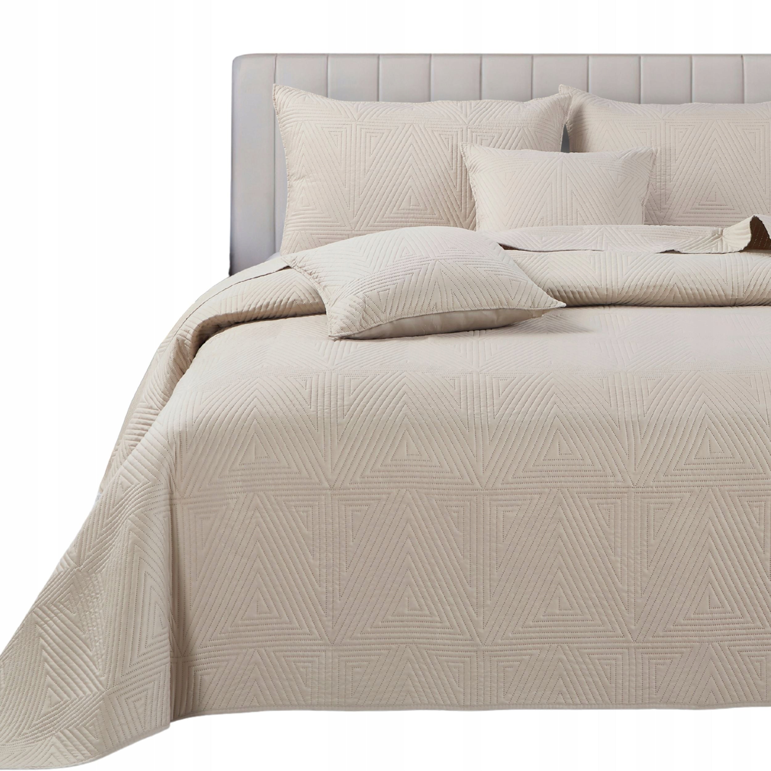 BEDSPREAD SOFA QUILTED KAPA BLANKET PLAID 140x200 TRIO BEIGE