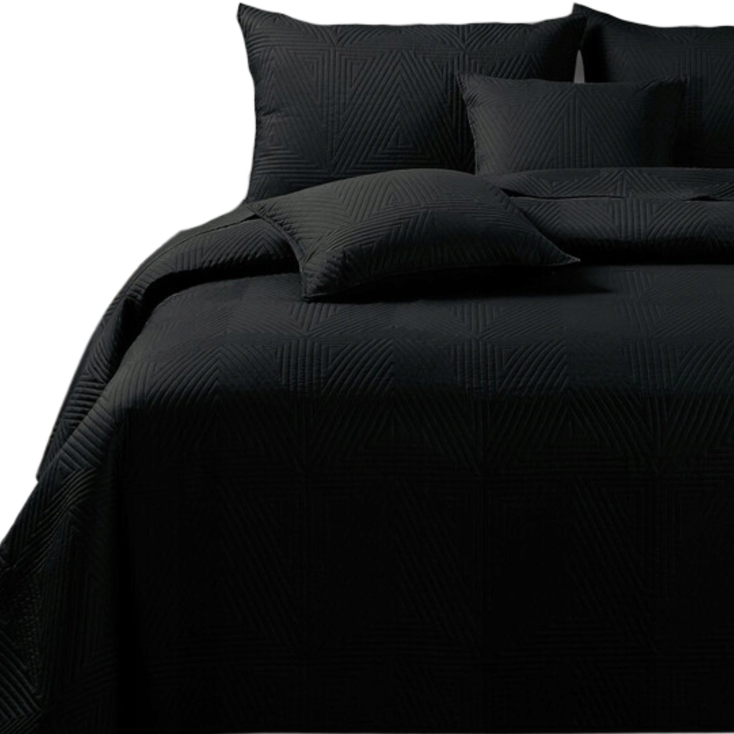 BEDSPREAD SOFA QUILTED KAPA BLANKET PLAID 240x260 TRIO BLACK