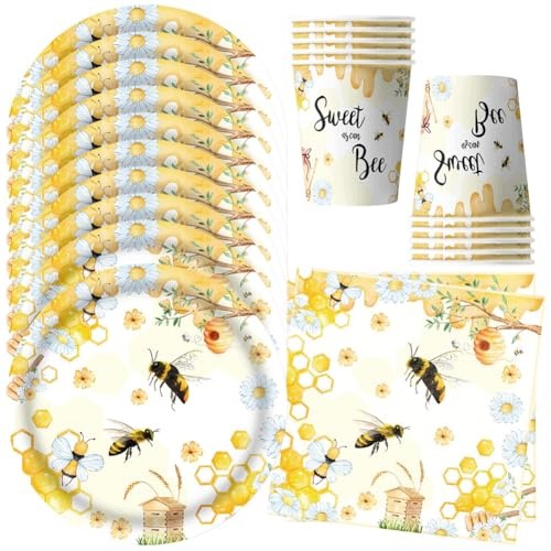 BEE PARTY UTENSILS CHILDREN'S BIRTHDAY DECORATION BEES for children Brand no brand