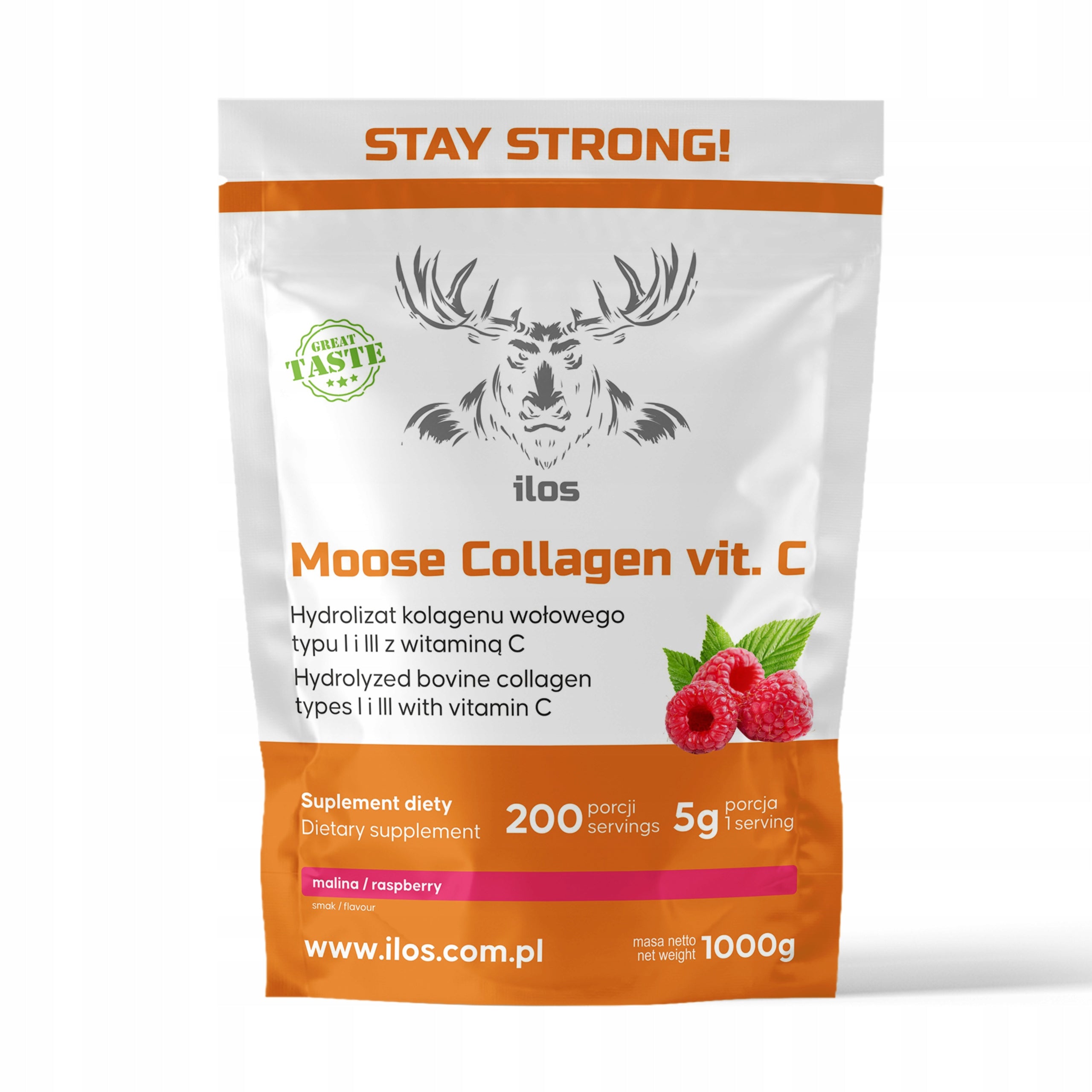 BEEF COLLAGEN TYPE 1 and 3 vitamin C COLLAGEN 1000g 1kg DELICIOUS RASPBERRY