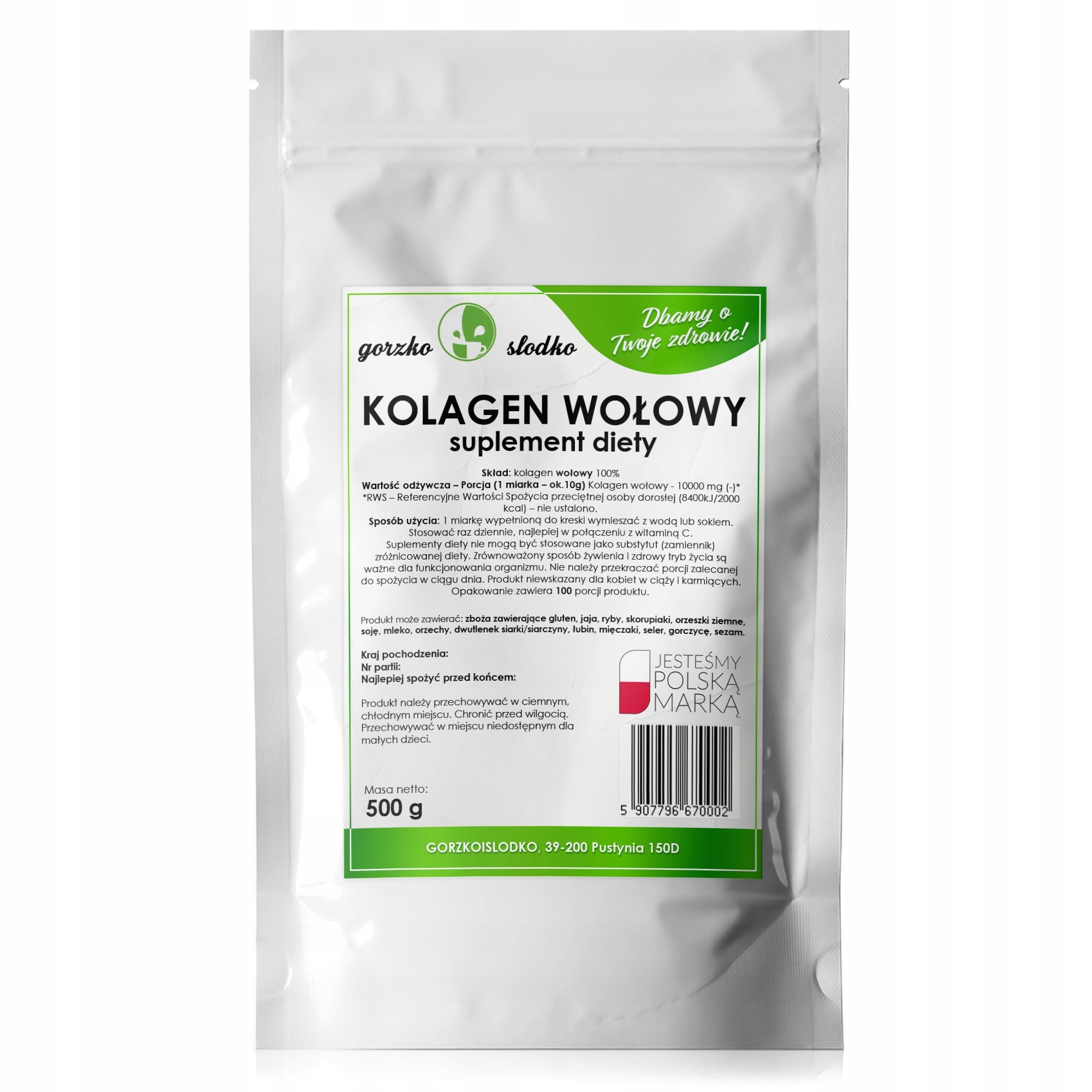BEEF COLLAGEN natural collagen powder 500g Medical device no