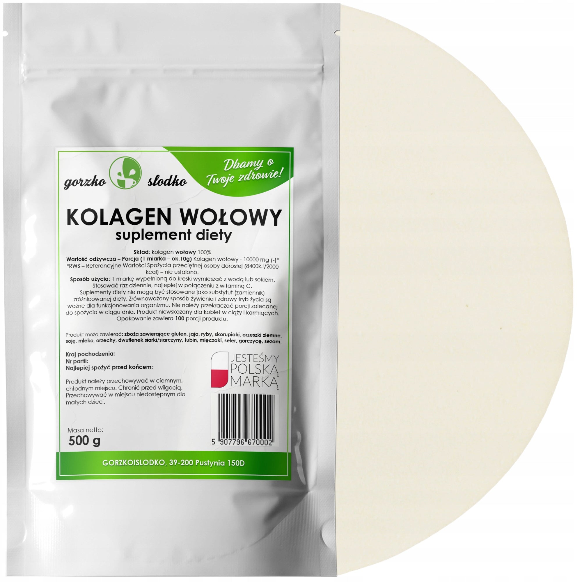 BEEF COLLAGEN natural collagen powder 500g