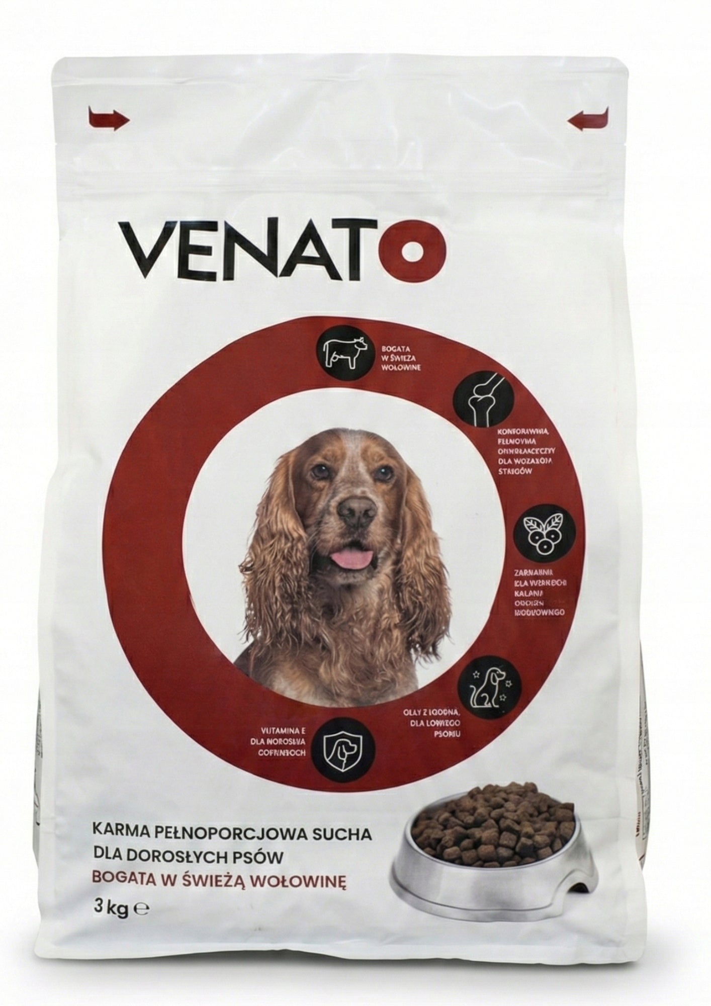 BEEF Grain-Free Dry Dog Food 3kg VENATO For Adult Dogs
