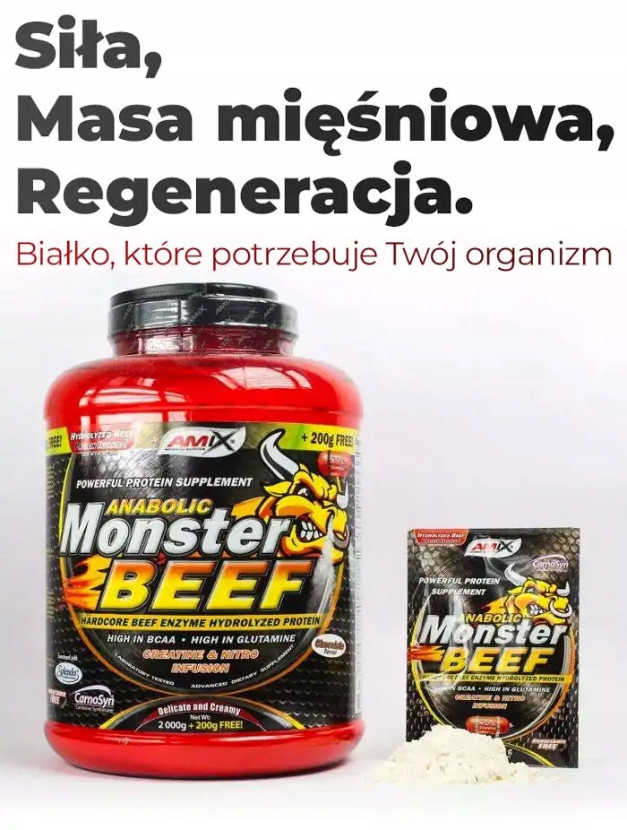 BEEF PROTEIN Protein supplement isolate Beef 2kg Amix HYDRO MONSTER BEEF Packaging status original