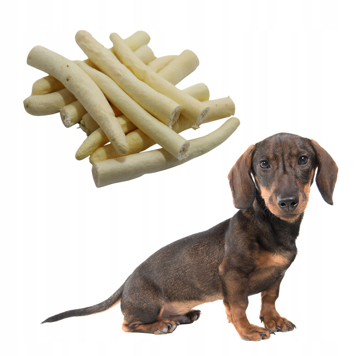 BEEF TAIL WHITE Dog Teether Natural Treat Taste 3pcs