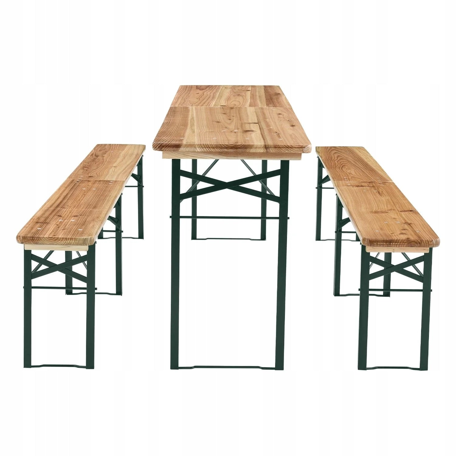 BEER SET TABLE 220CM + 2 BENCHES FOLDING GARDEN FESTIVAL FEAST CATERING Main material wood