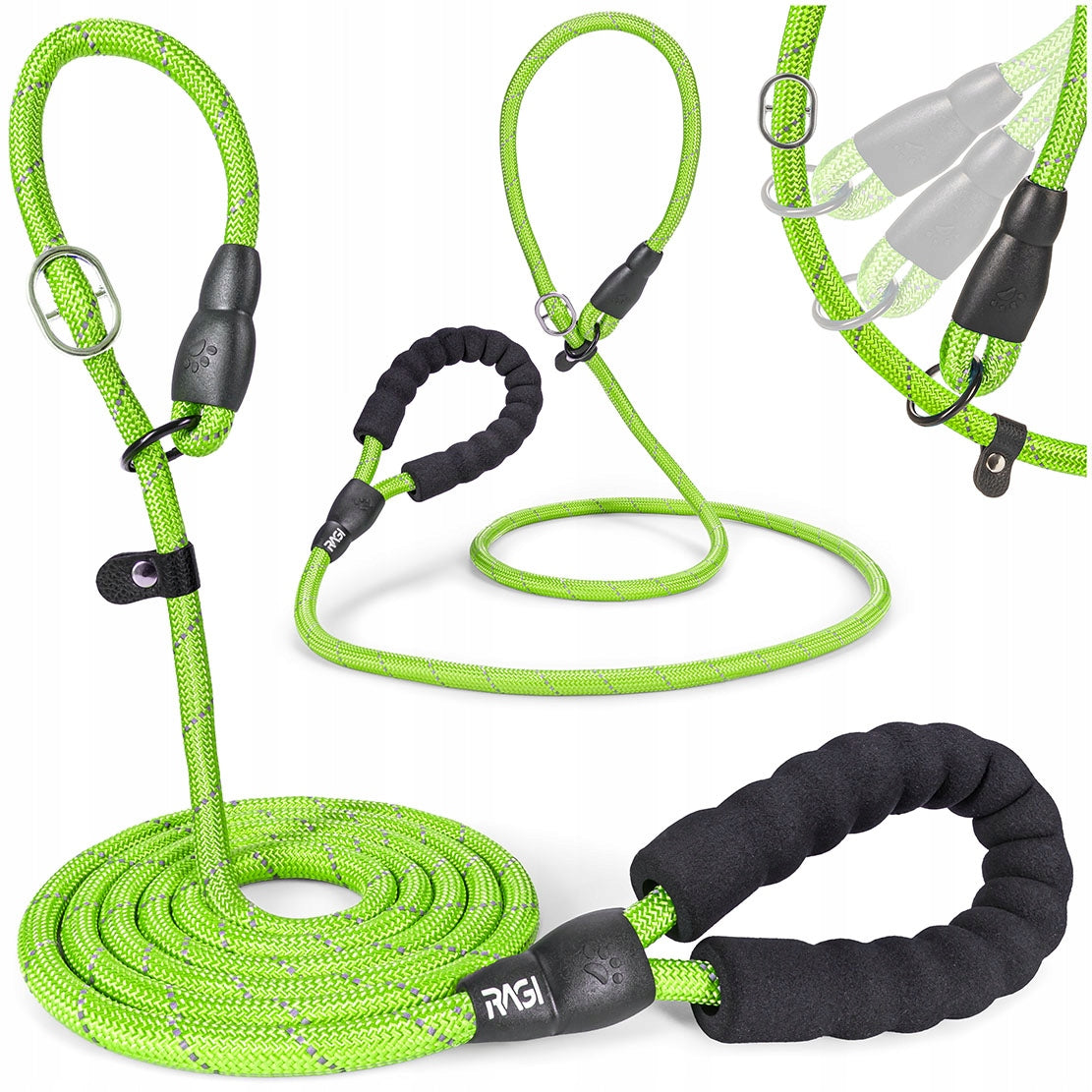 BEHAVIORAL LEASH FOR DOG WITH ANTI-PRESSURE LOCK RAGI 2,2 m, ø 10 mm