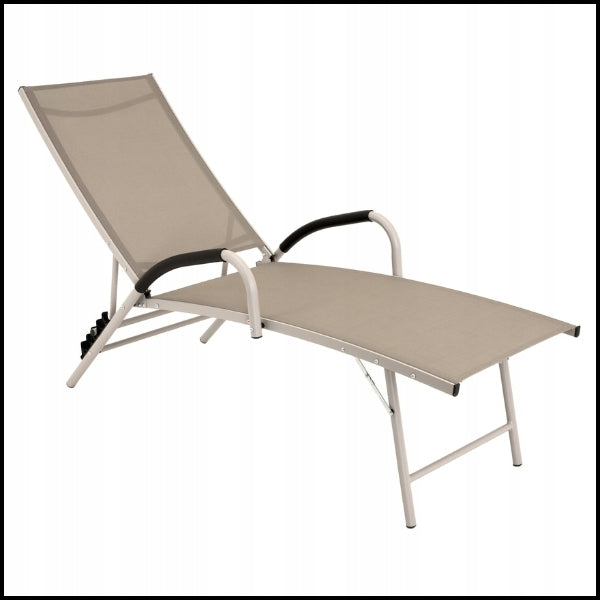 BEIGE ALUMINUM COUCH FOLDING GARDEN LOUNGER GARDEN BACKREST ADJUSTMENT Assembly assembled furniture