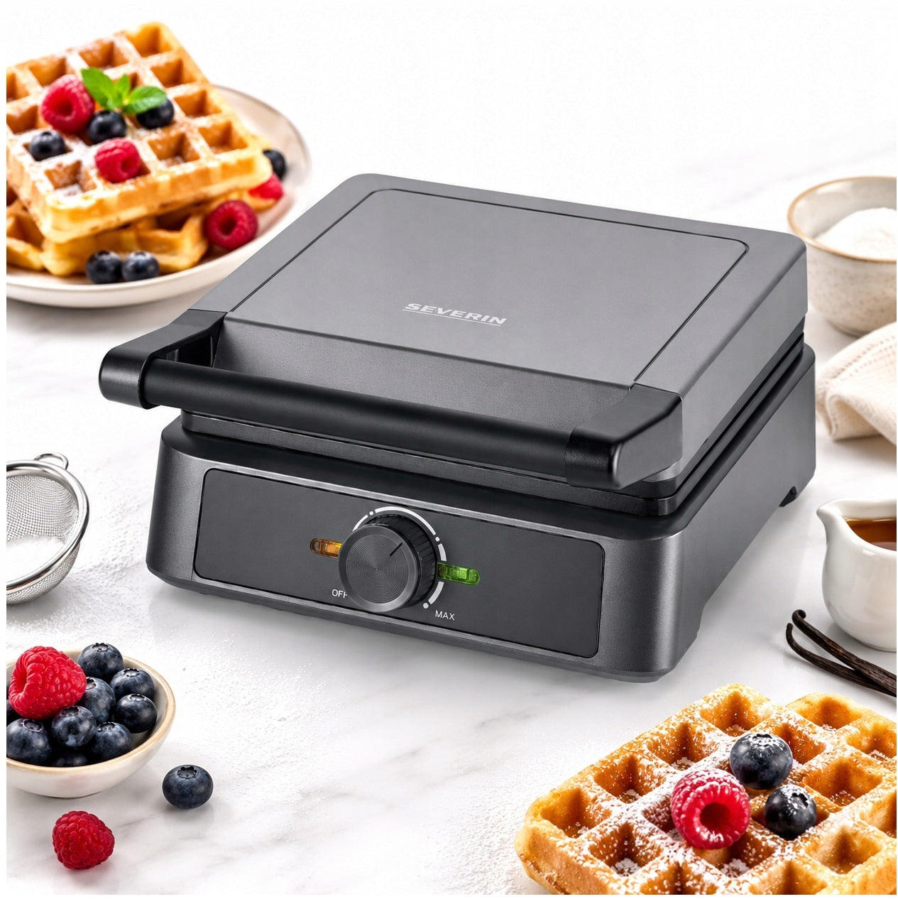 BELGIAN WAFFLE MAKER 1600W CERAMIC REGULATION SEVERIN WA2125