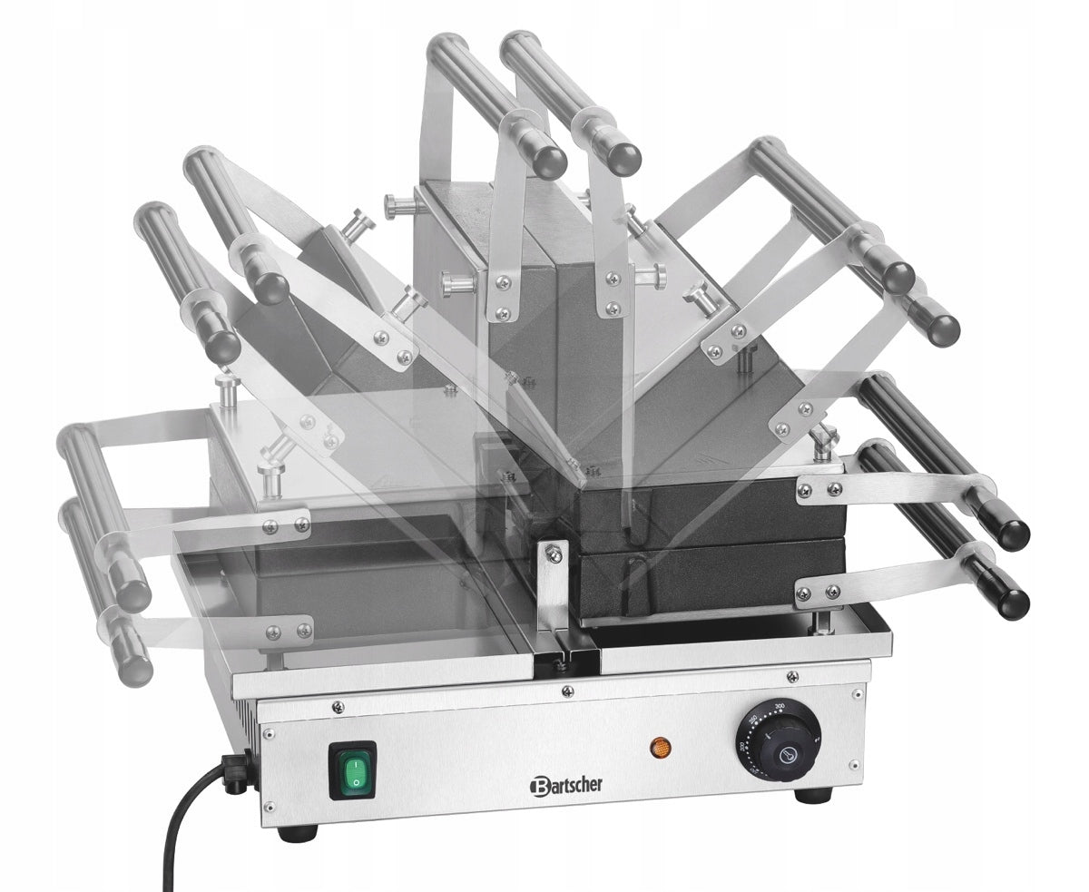 BELGIAN WAFFLE MAKER ROTARY + TRAYS Brand Bartscher