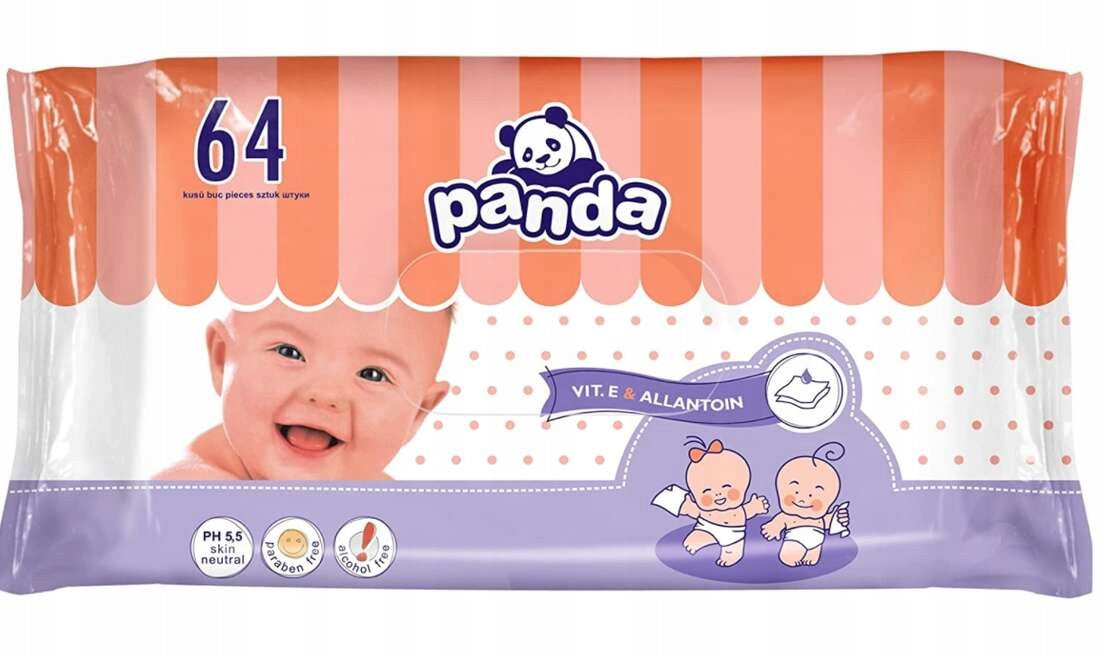 BELLA PANDA WET WIPES WITH ALLANTOIN AND VITAMIN E 64PCS.