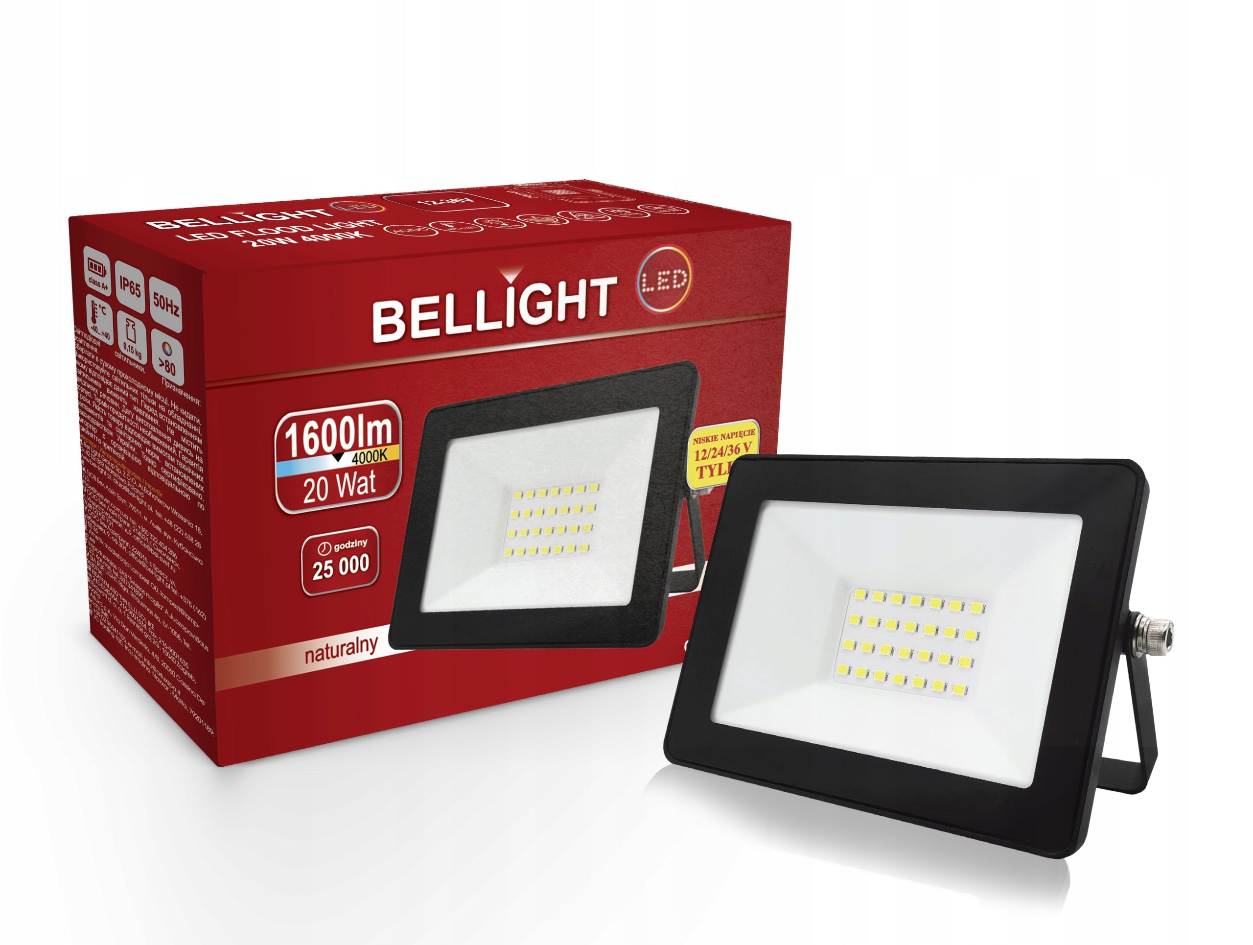 BELLIGHT LED low voltage floodlight AC/DС 12/24/36V 20W black 4000K