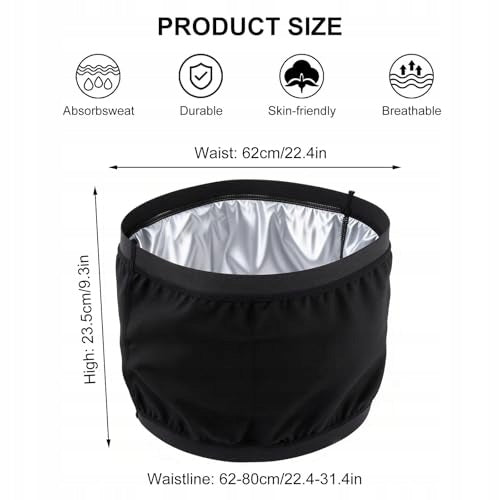 BELLY SLIMMING BELT NEOPRENE SILVER FOR WOMEN MEN S/M Size XS