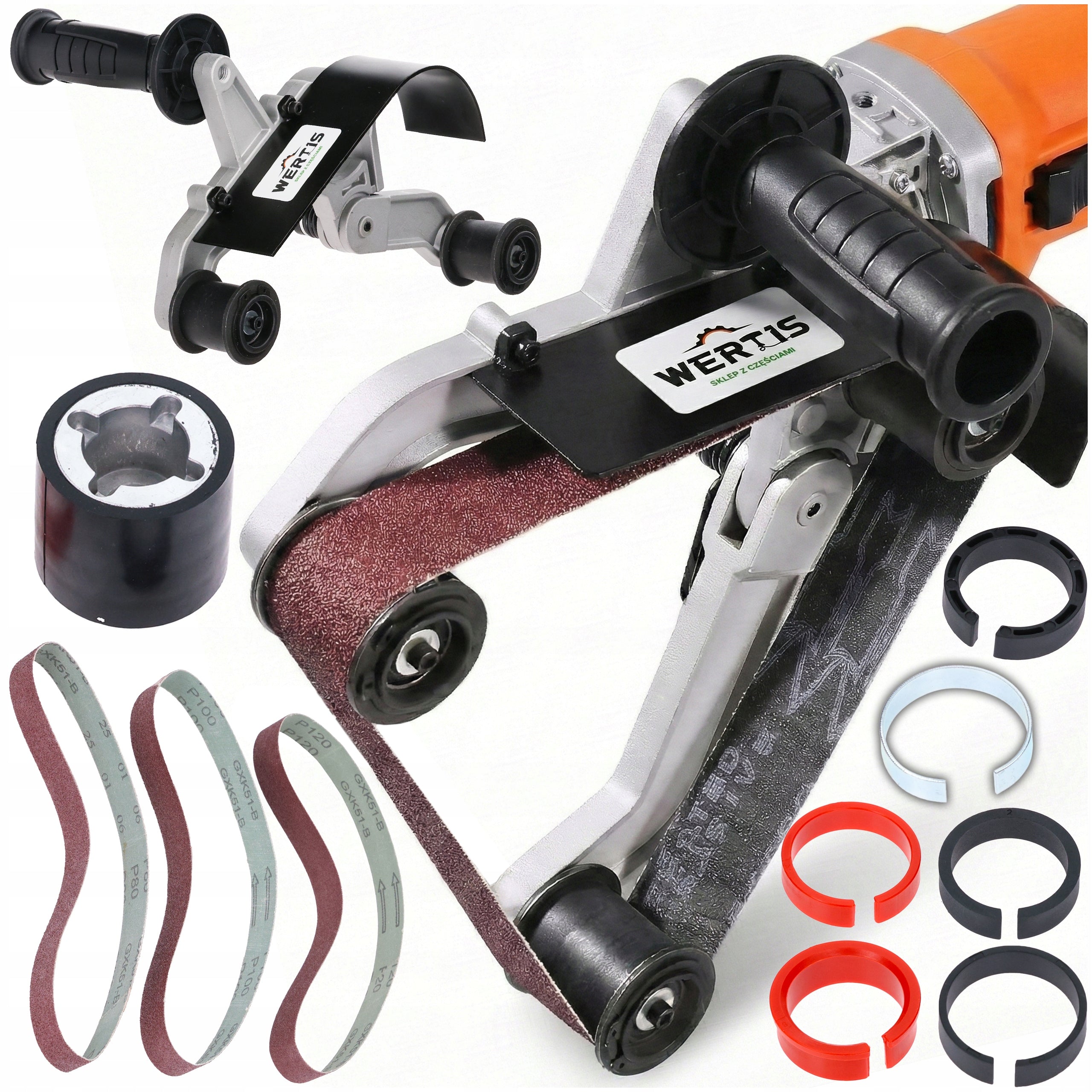 BELT SANDER ATTACHMENT FOR GRINDING POLISHING STEEL WELD PIPES