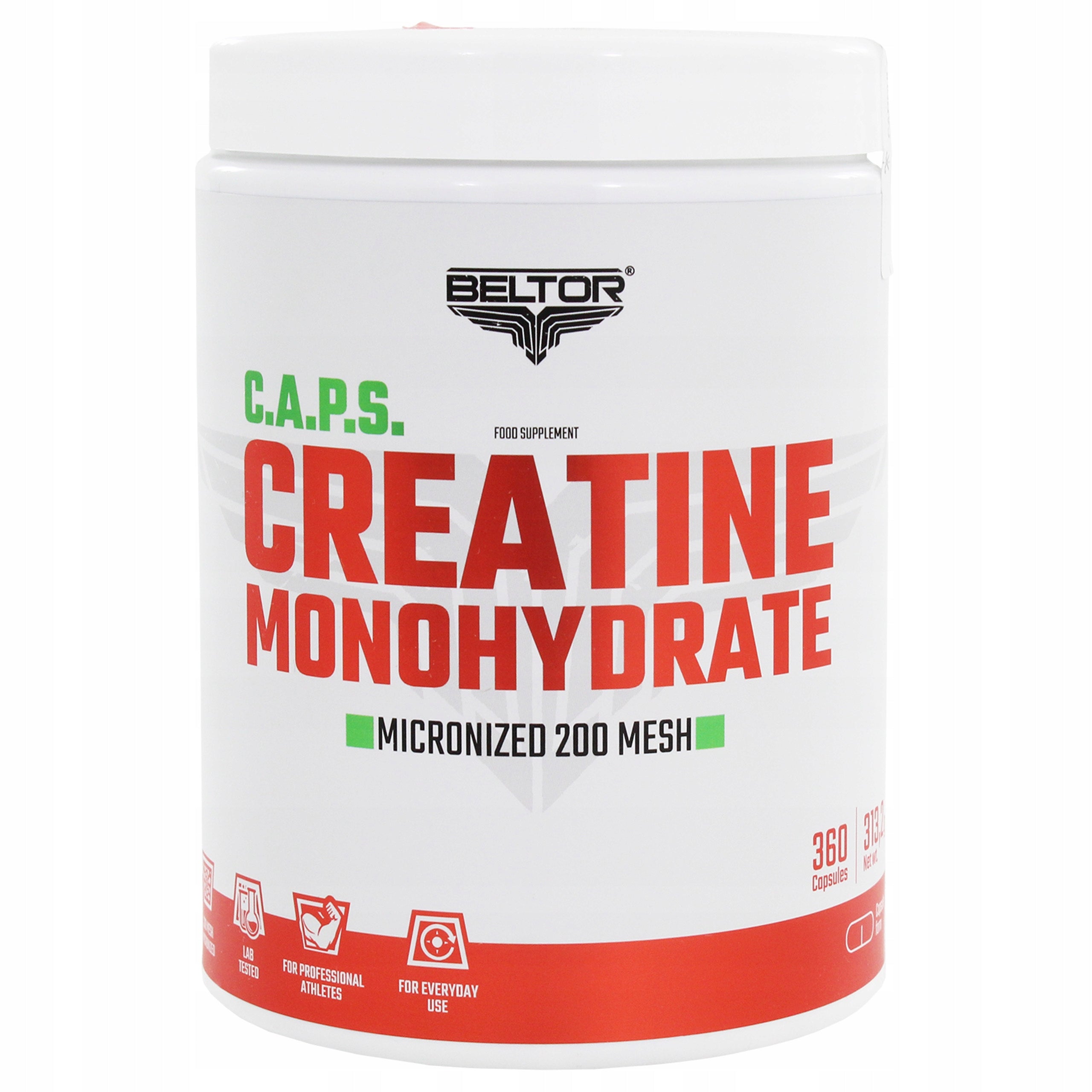 BELTOR CREATINE CAPS CREATINE MONOHYDRATE CAPSULES 360 KAPS EAN (GTIN) 5904405707890