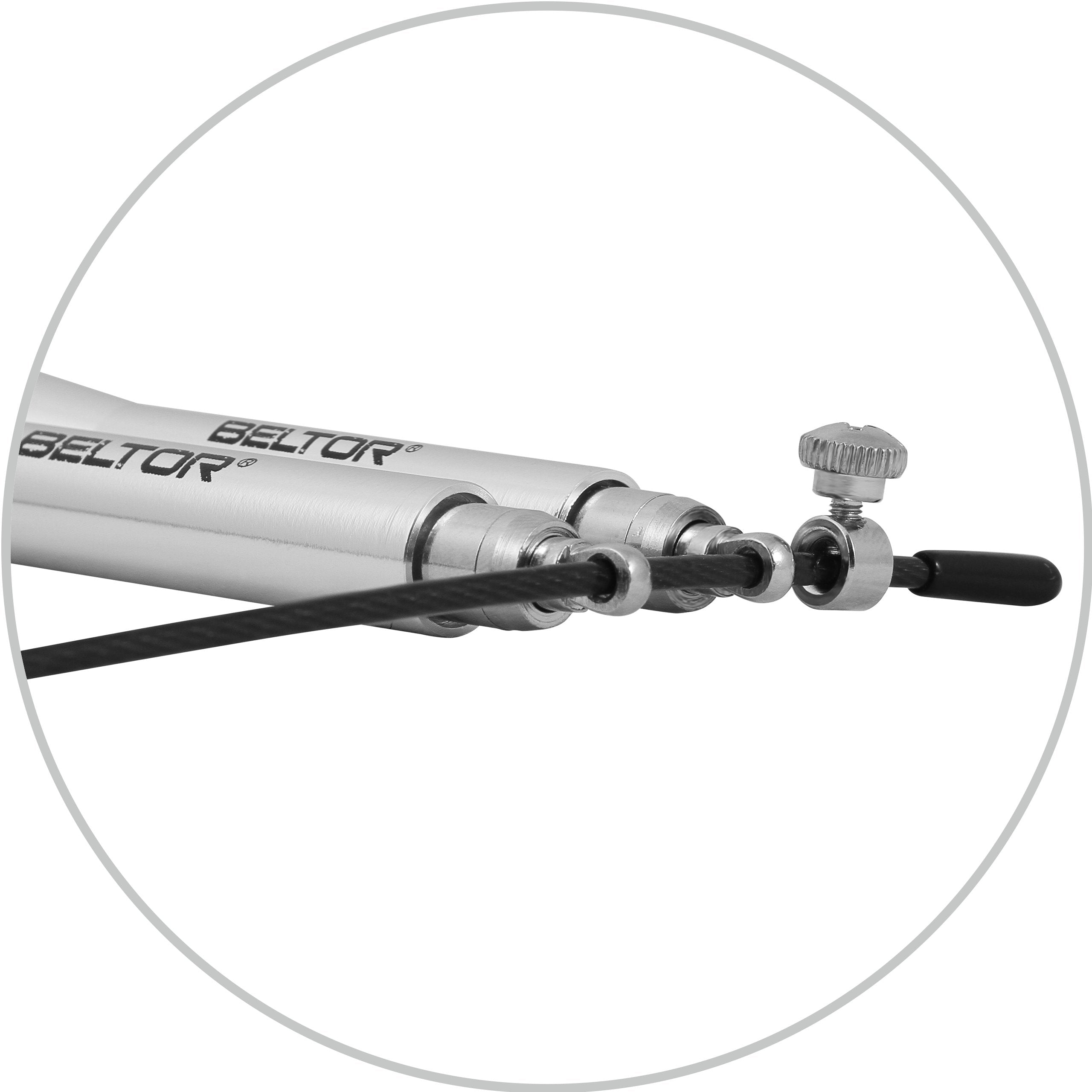BELTOR NYLON JUMP ROPE SPEED ALU HEAVY BEARING 3M SILVER Brand Beltor