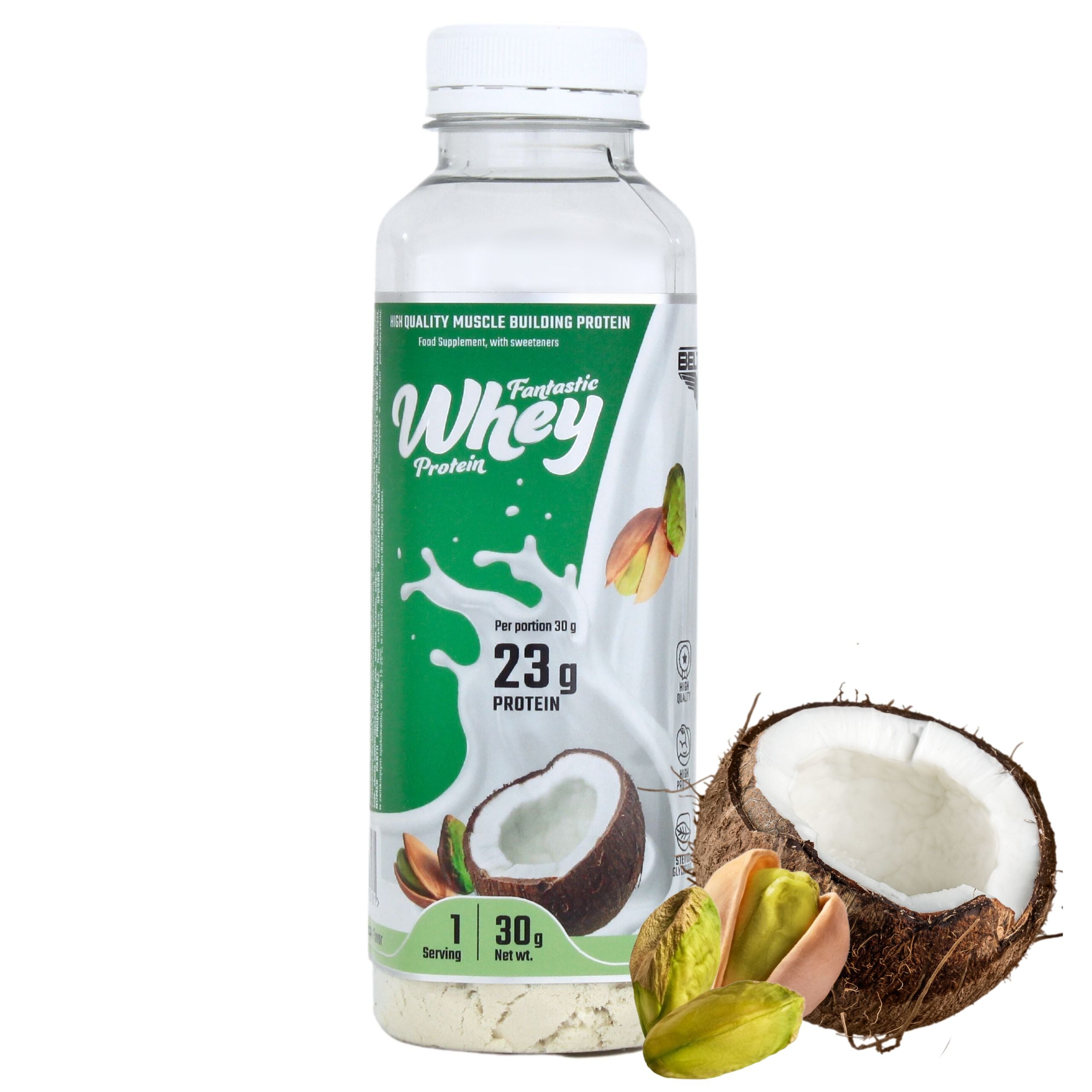 BELTOR PROTEIN SUPPLEMENT FANTASTIC WHEY 30 G PISTACHIO COCONUT CONCENTRATE