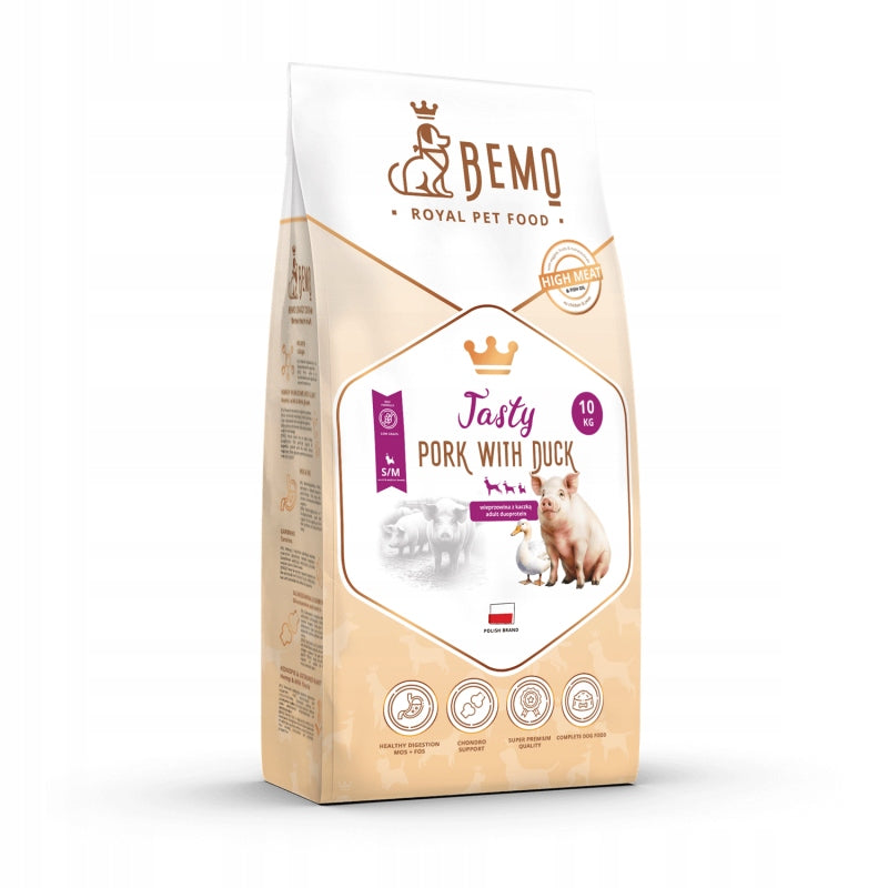 BEMO TASTY DRY DOG FOOD WITH PORK AND DUCK 10KG M/L