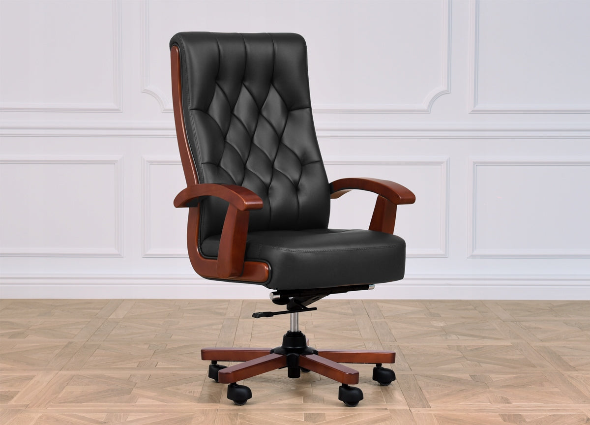 BEMONDI CONSUL Leather Black Armchair for Living Rooms and Offices Brand Bemondi