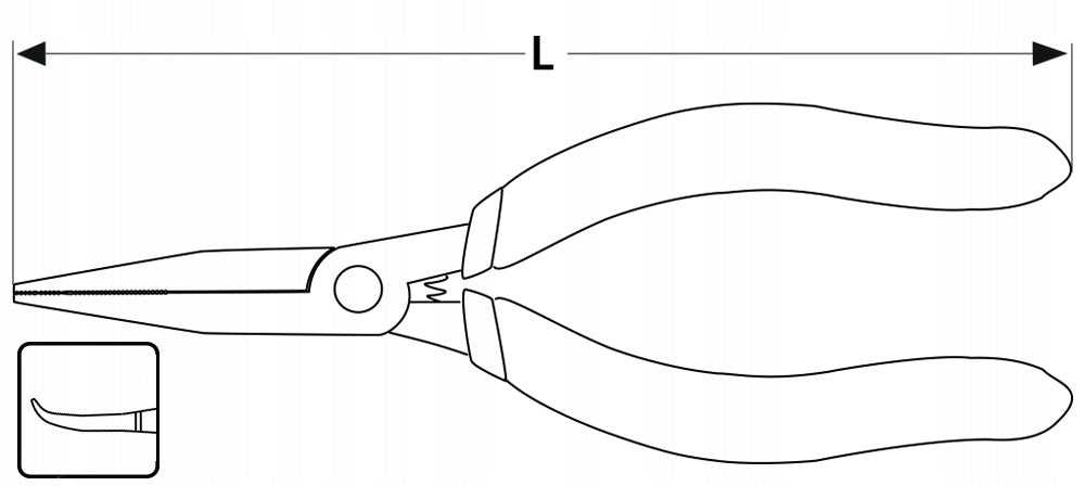 BENT PLIERS 130 MM ELONGATED PRECY RA-01-141 Manufacturer code RA-01-141