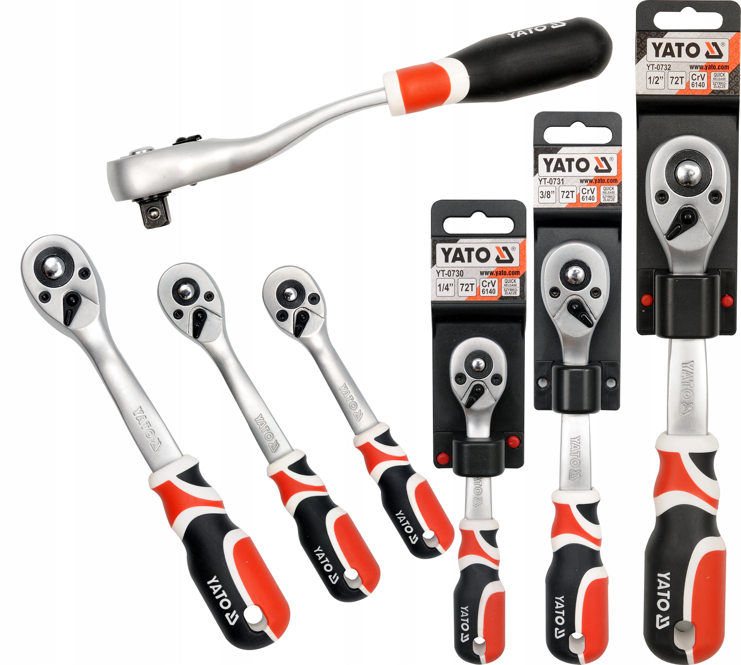 BENT RATTLES 3 PCS 1/2'' 255mm | 3/8'' 200mm | 1/4'' 155mm YATO