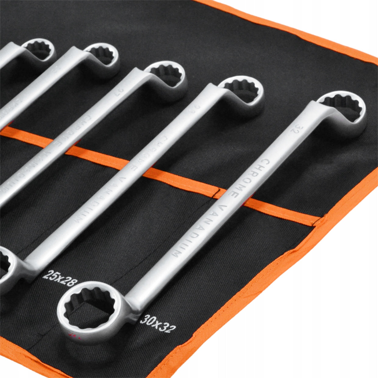 BENT RING WRENCHES 6-32MM 12pcs BLACK THICK BLACK DOUBLE POUCH 10 YEARS GU. Manufacturer code 16100
