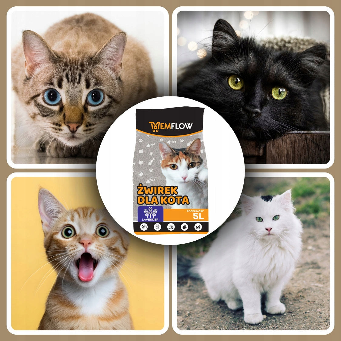 BENTONITE CAT LITTER 5L LAVENDER CLUMPING NATURAL FOR LITTER BOXES Properties clumping
