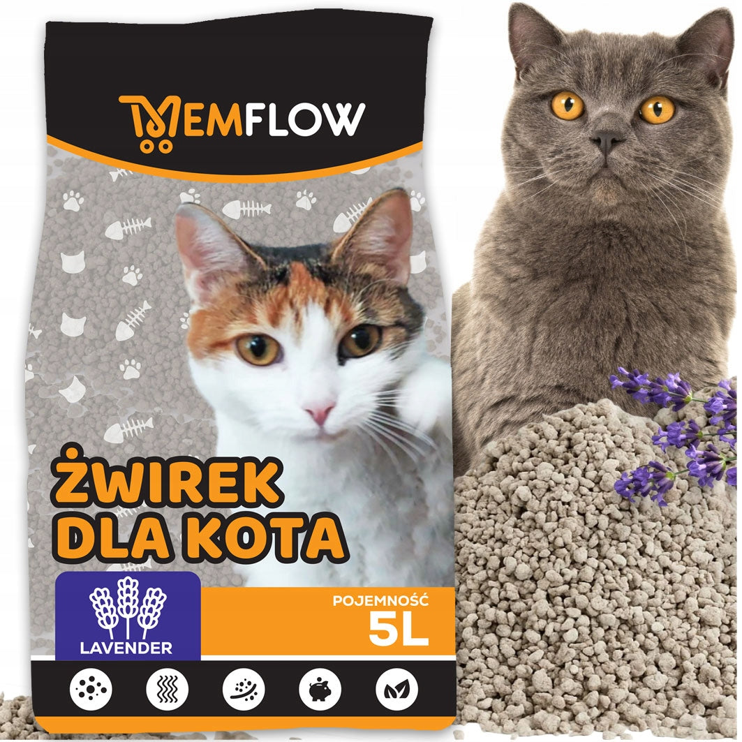 BENTONITE CAT LITTER 5L LAVENDER CLUMPING NATURAL FOR LITTER BOXES