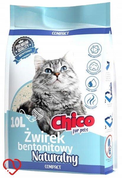 BENTONITE CAT LITTER COMPACT NATURAL 10L CHICO