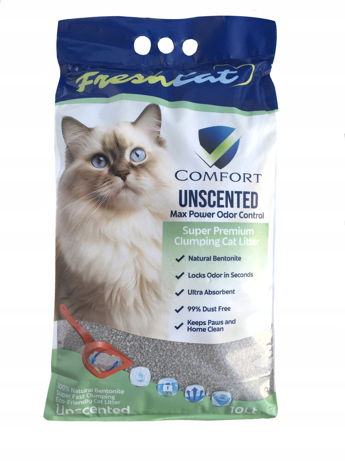 BENTONITE CAT LITTER DUST-FREE CLUMPING 10L UNSCENTED FRESH CAT