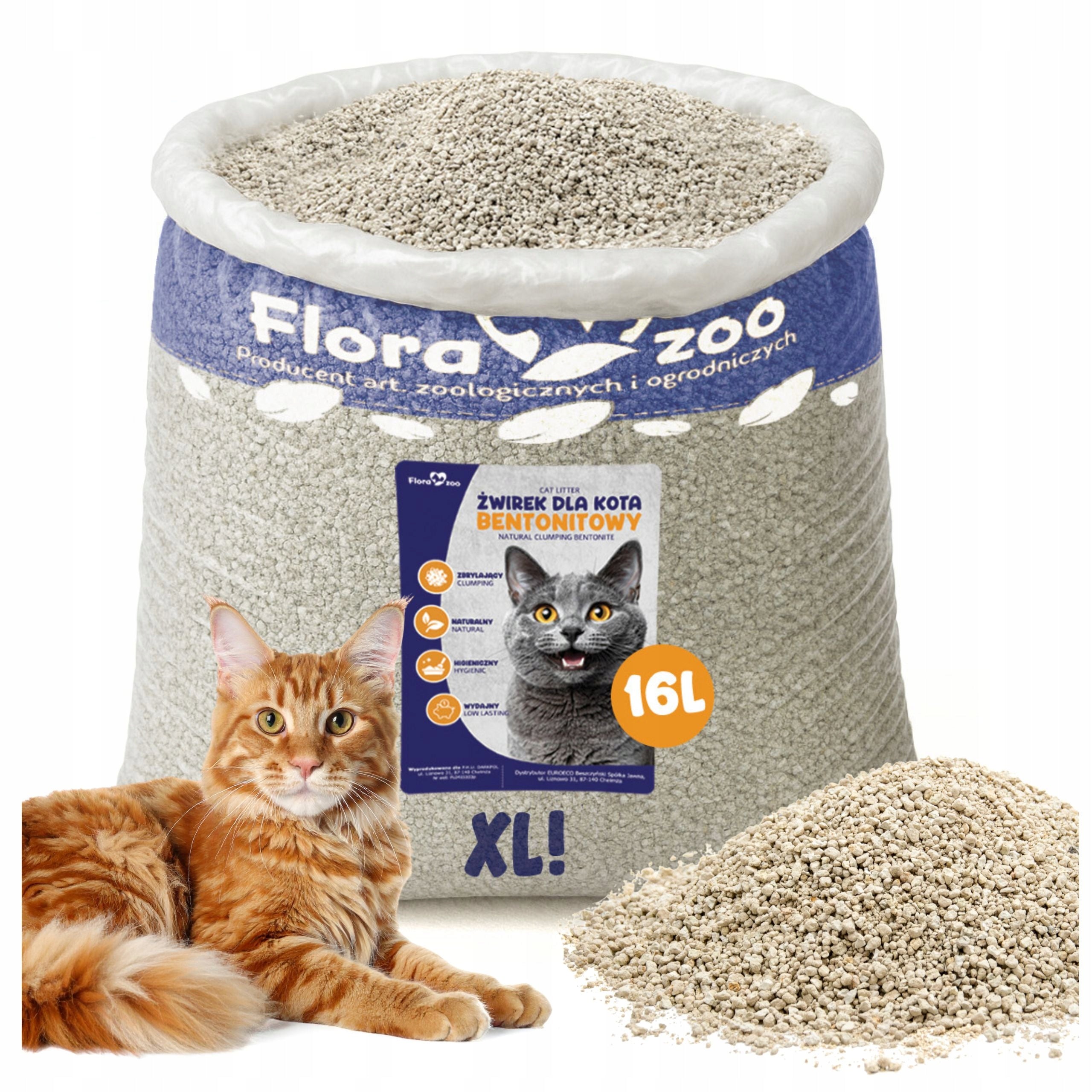 BENTONITE LITTER CLUMPING NATURAL EFFICIENT FOR CAT LITTER BOX 16L