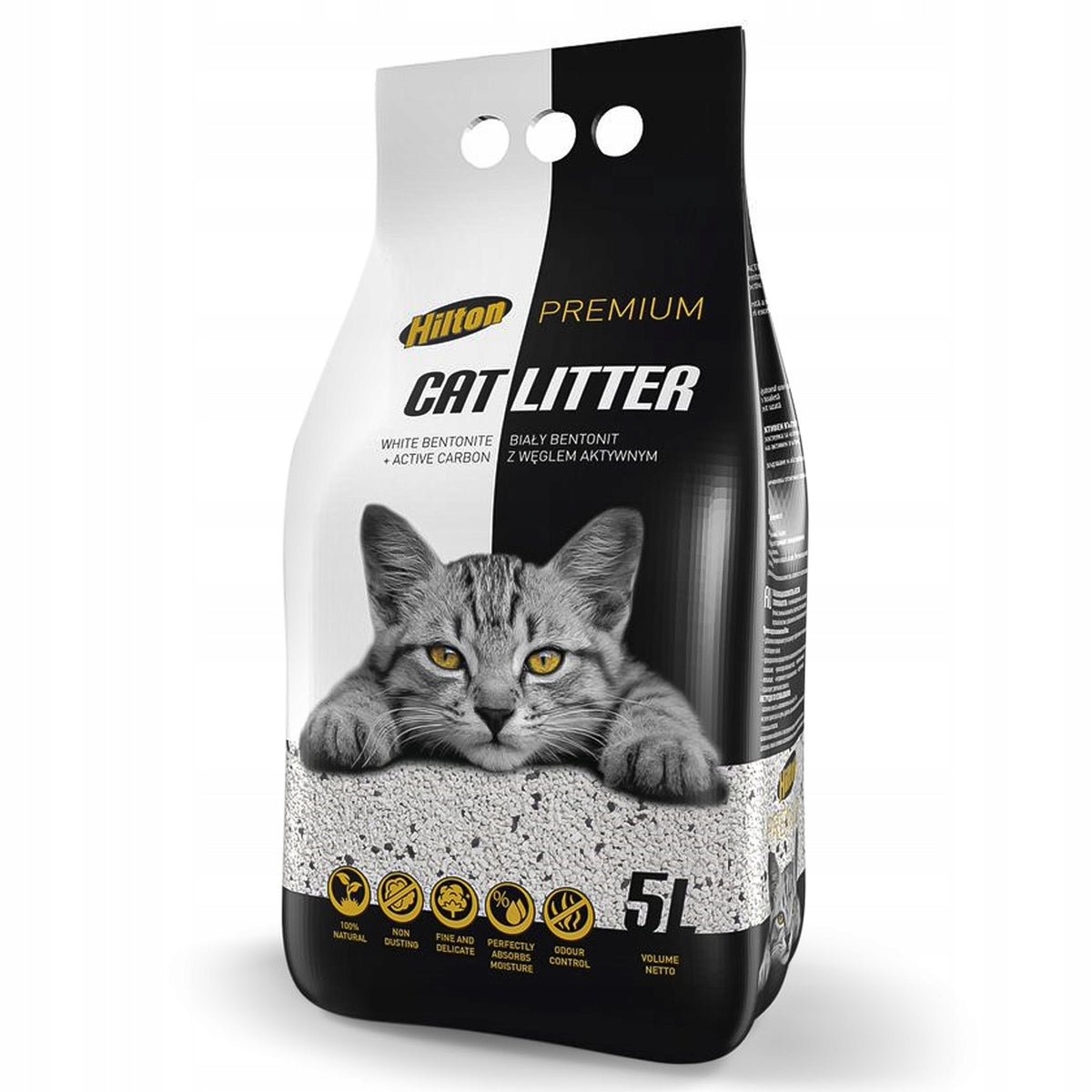 BENTONITE LITTER FOR CAT LITTER BOX ACTIVATED CARBON CLUMPING ODORS 5L