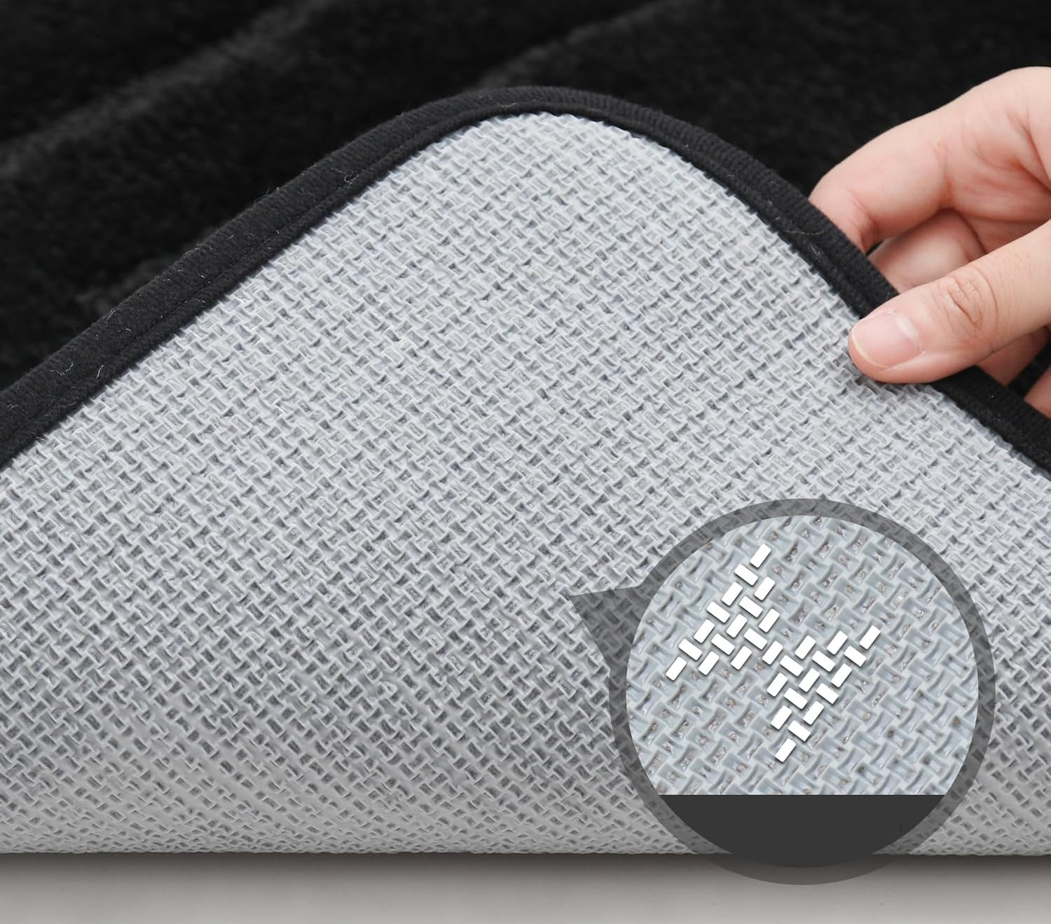 BEQHAUSE bathroom rug anti-slip mat 50x80 cm black thick Brand no brand