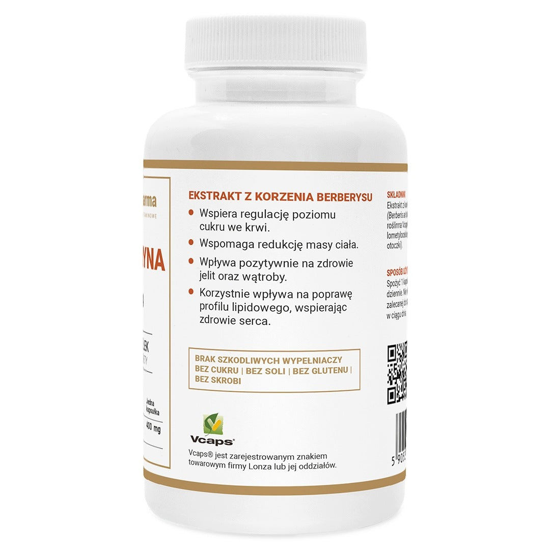 BERBERINE 400 mg Weight Loss Metabolism Sugar Appetite Berberine 120 kaps Packaging status original